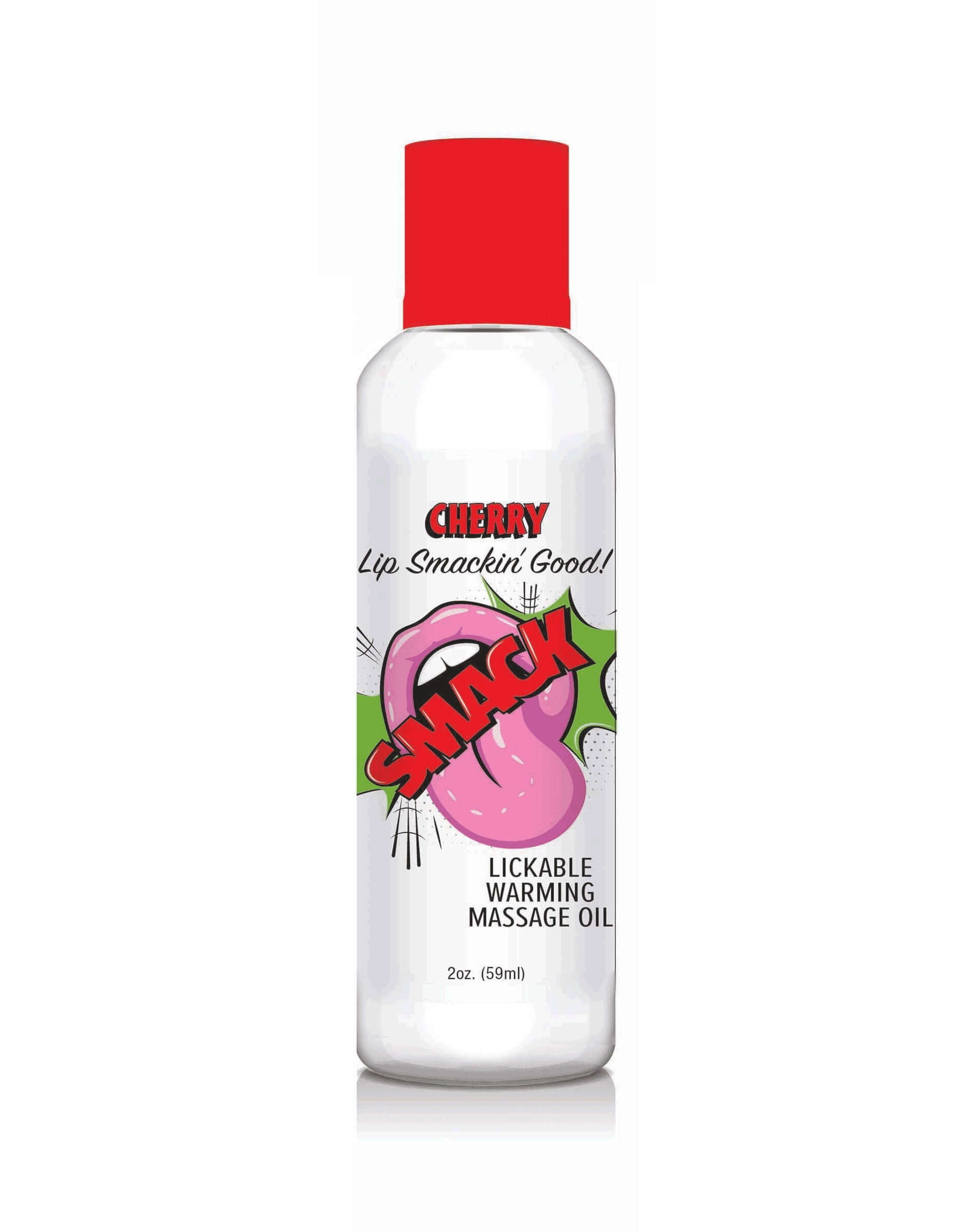 Smack Warming and Lickable Massage Oil - Cherry 2 Oz-1
