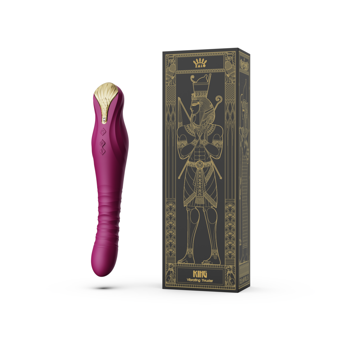ZALO King Vibrating Thruster in velvet purple with high-performance motor, precision drive, and exquisite packaging for powerful orgasmic experience.