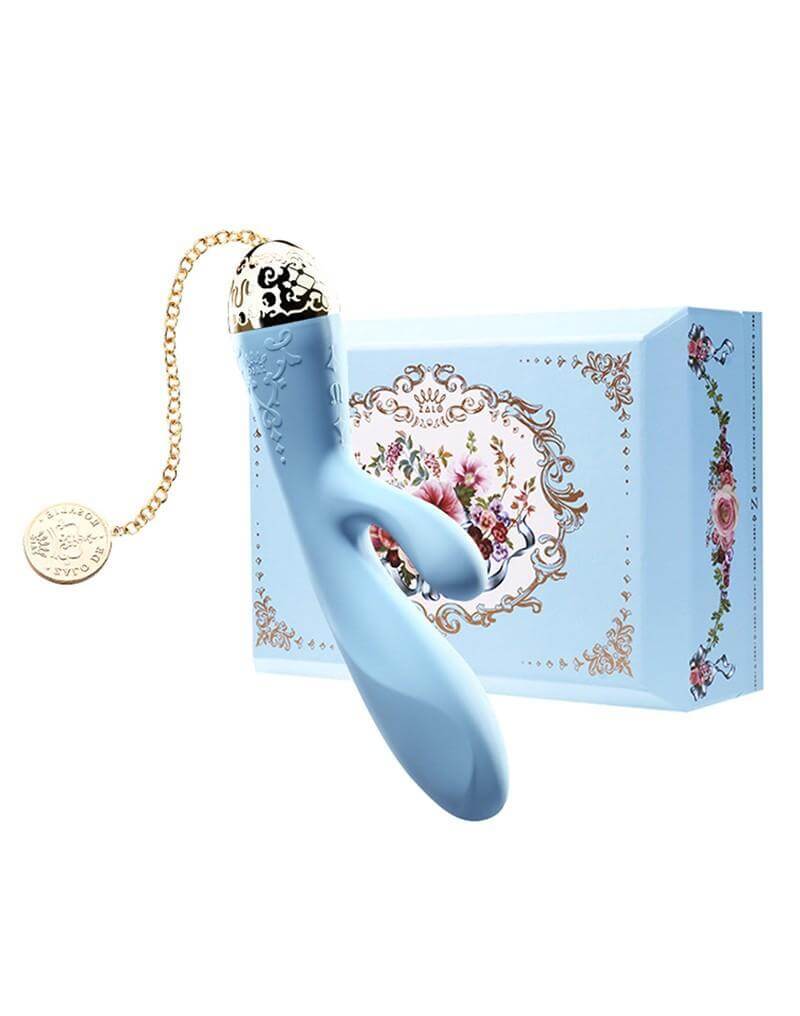 ZALO Rosalie Rabbit App-Controlled Rechargeable Vibrator in Royal Blue with Stylish Packaging