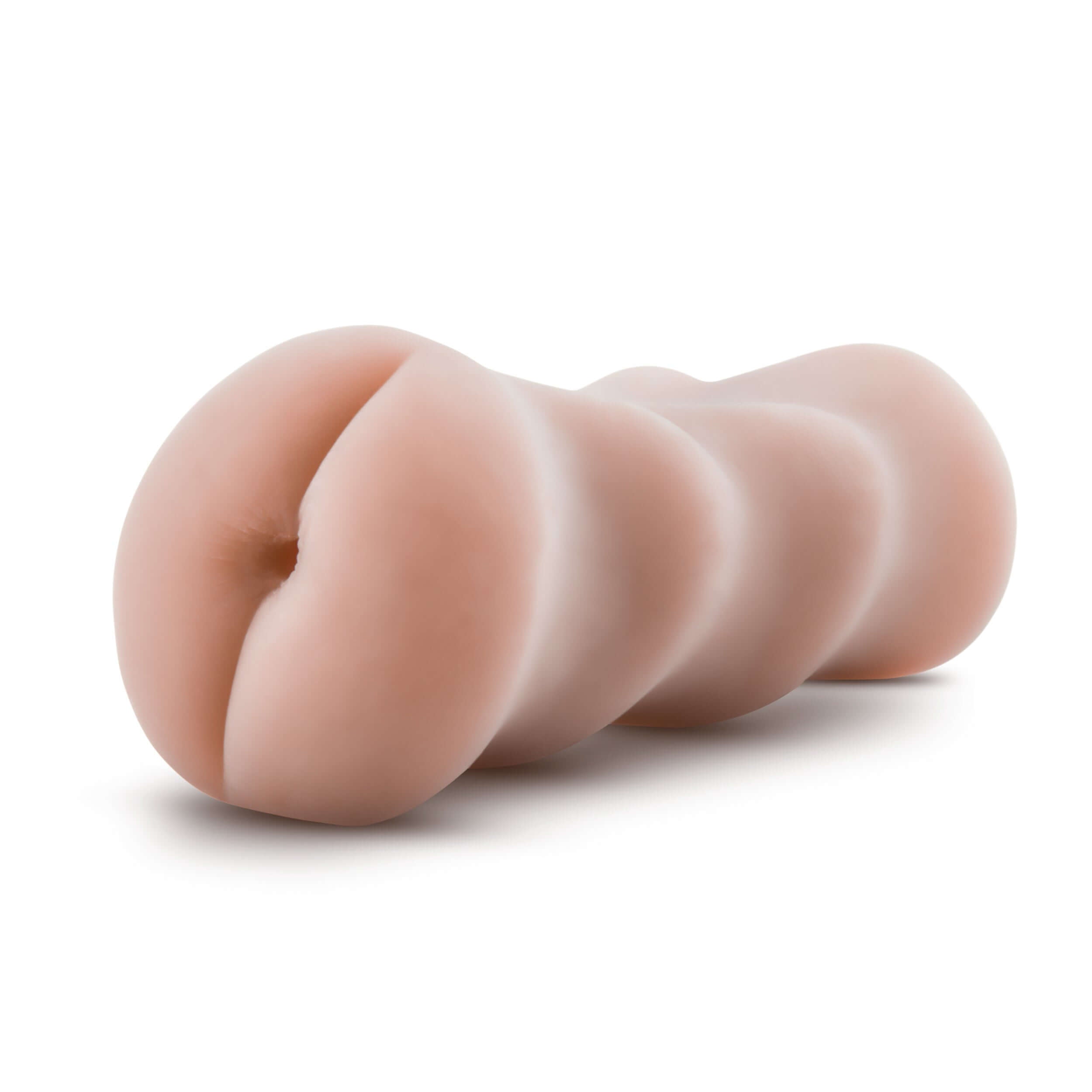 "X5 Men Ass Stroker in vanilla, palm-sized masturbator, made from ultra-realistic soft material, open-ended for easy cleaning."
