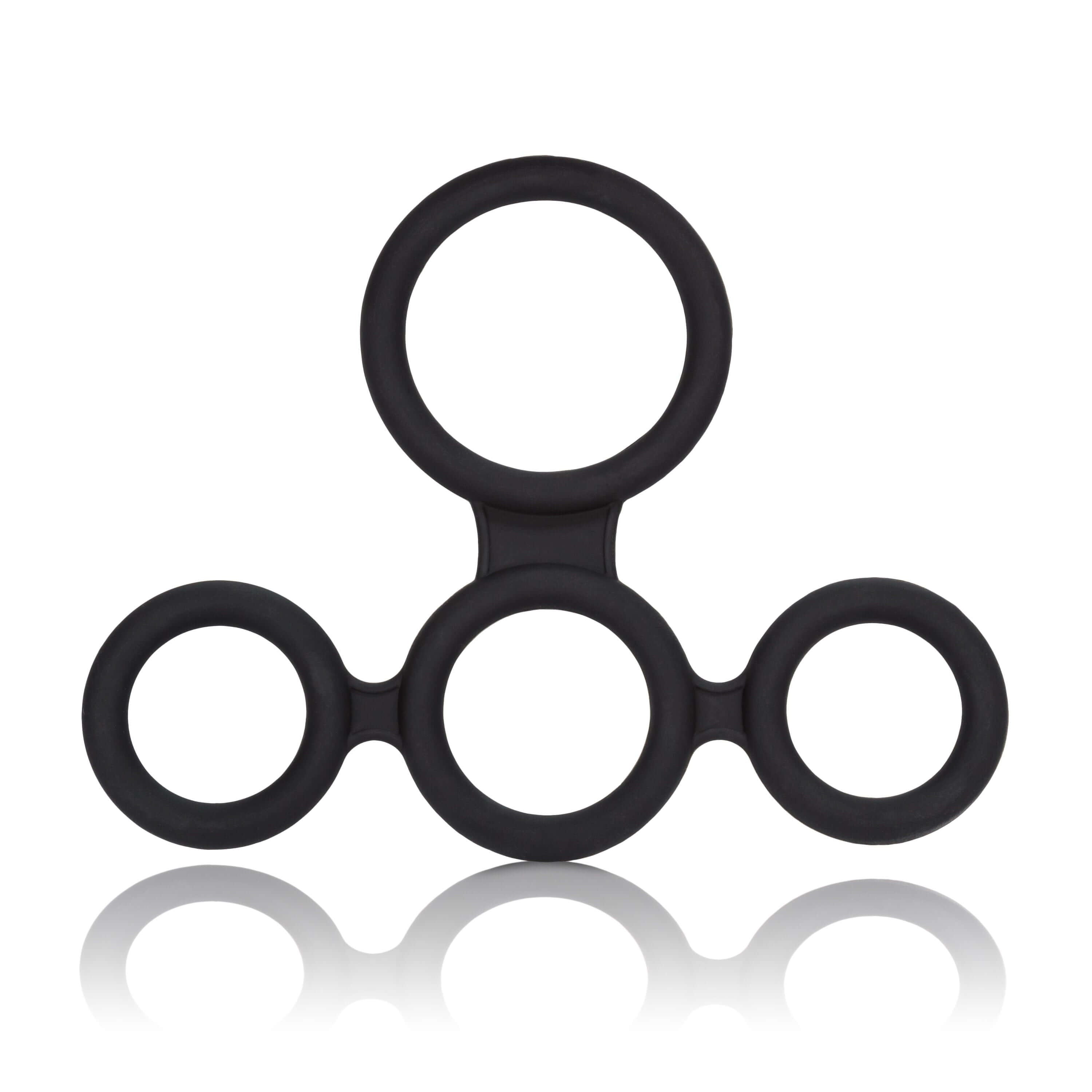 Big Mans Spreader Silicone Cock Ring Black featuring a four-point support system in durable silicone.