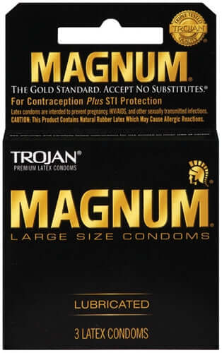 Trojan Magnum Large Size Lubricated Condoms 3 Pack for Extra Comfort and Safety