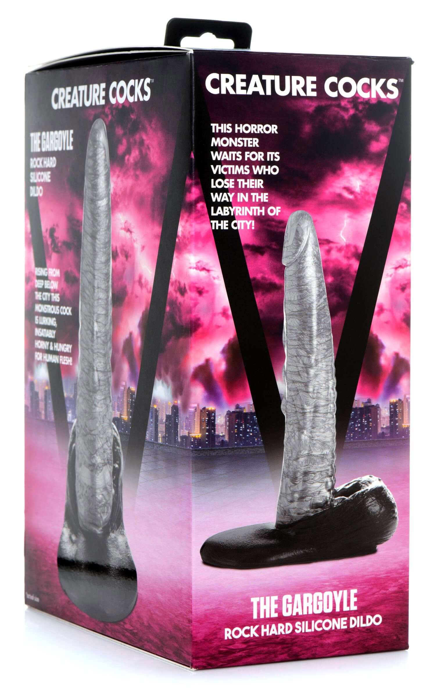 Cc - the Gargoyle Rock Hard Silicone Dildo - Silver