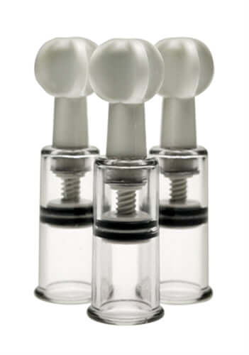 Max Twist Clit & Nipple Triple Sucker Set featuring three suction cylinders for versatile stimulation.
