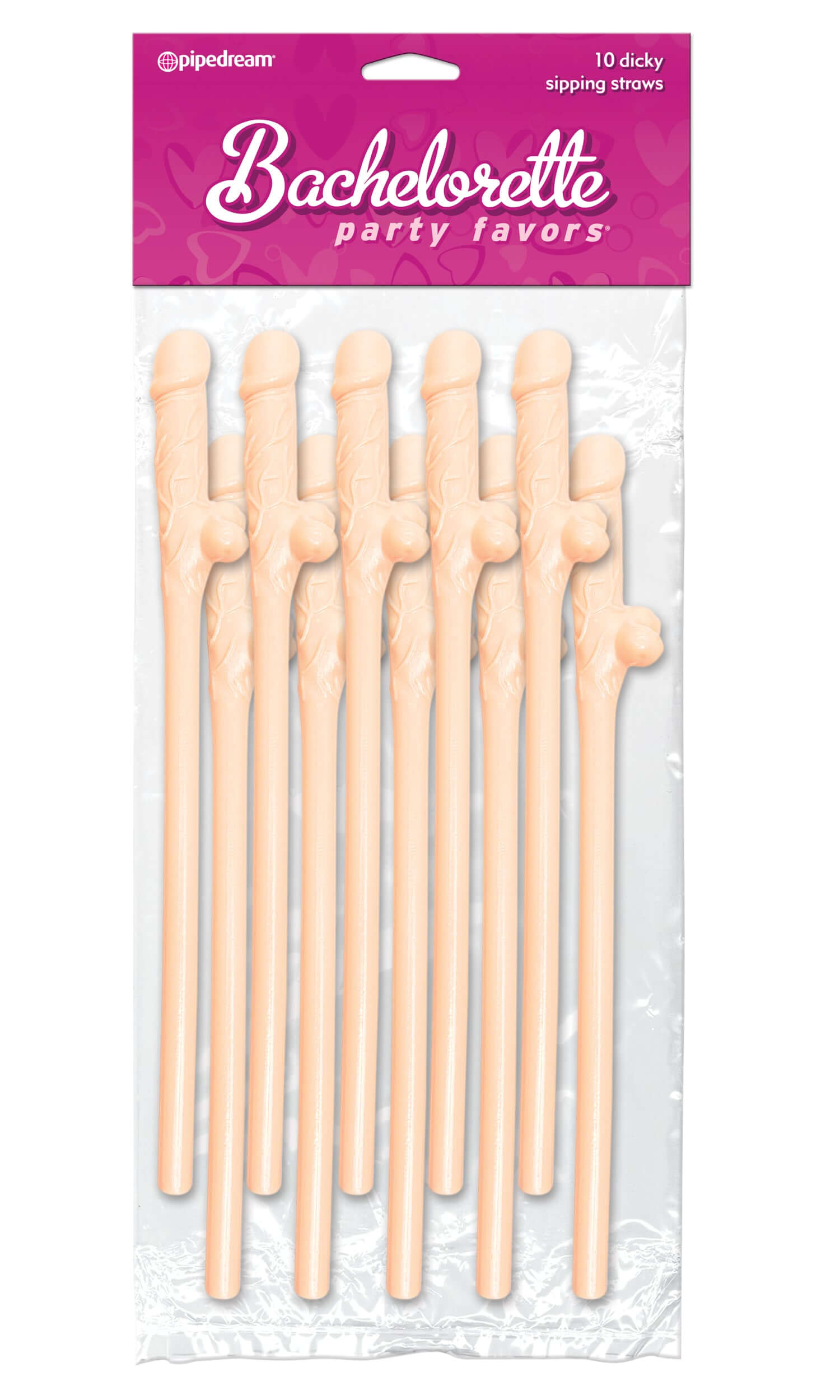 Bachelorette Party Favors 10 Dicky Sipping Straws - Light