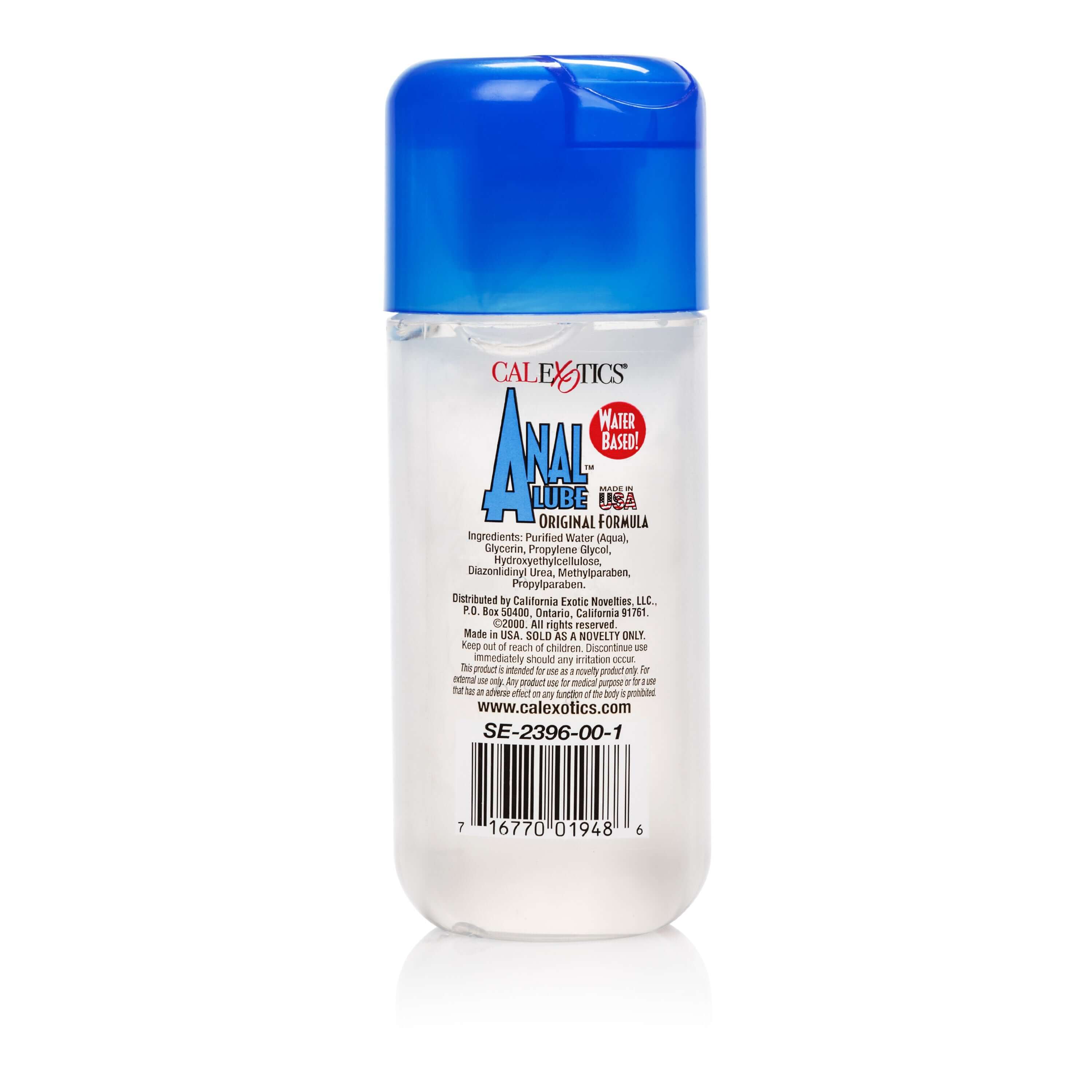 Anal Lube Original Formula 6 Oz bottle with blue cap, water-based lubricant for smooth anal play.