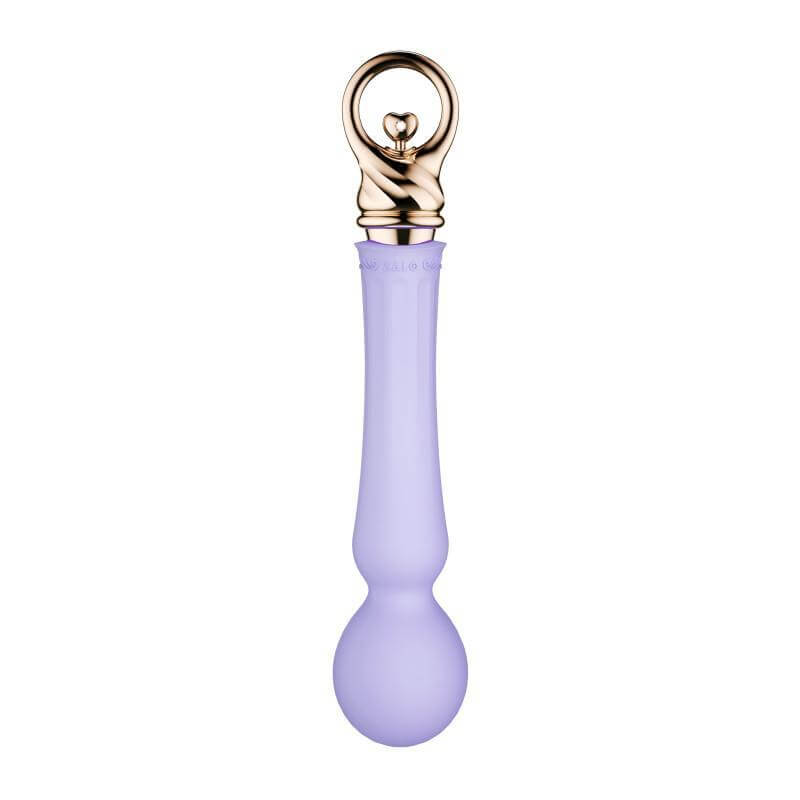 ZALO Confidence Pre-Heating Rechargeable Wand Massager in Fantasy Violet with flexible head and storybook-inspired design.