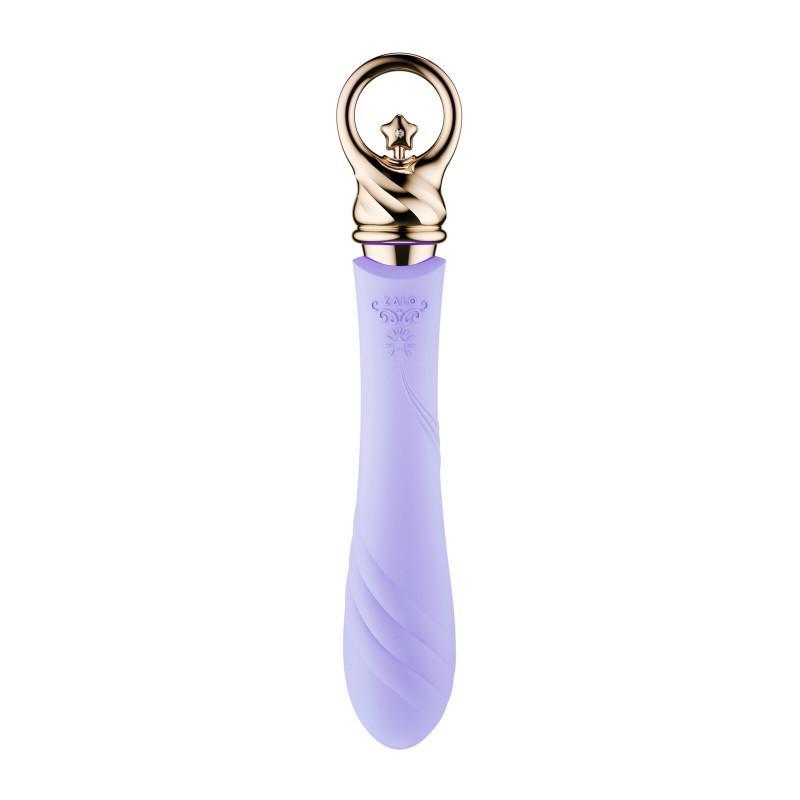 ZALO Courage Pre-Heating G-spot Massager in Fantasy Violet with flexible head and decorative details from the Sweet Magic Series