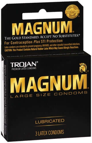 Trojan Magnum Large Size Lubricated Condoms 3 Pack for extra comfort and safety with silky smooth lubricant.
