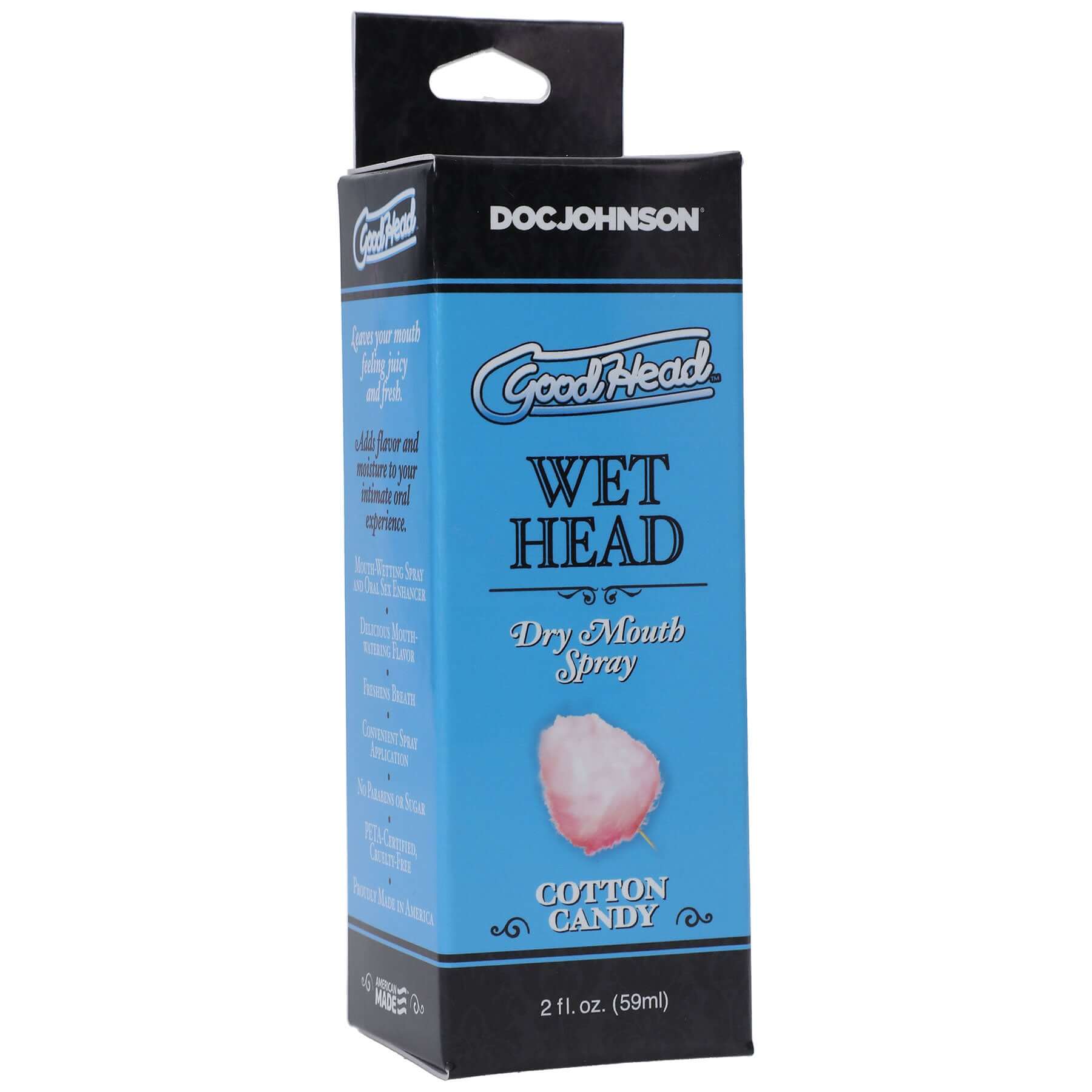 Enhance Oral Pleasure with GoodHead Wet Head Dry Mouth Spray Cotton Candy 2 Oz - Vegan, Sugar-Free, and Made in America!