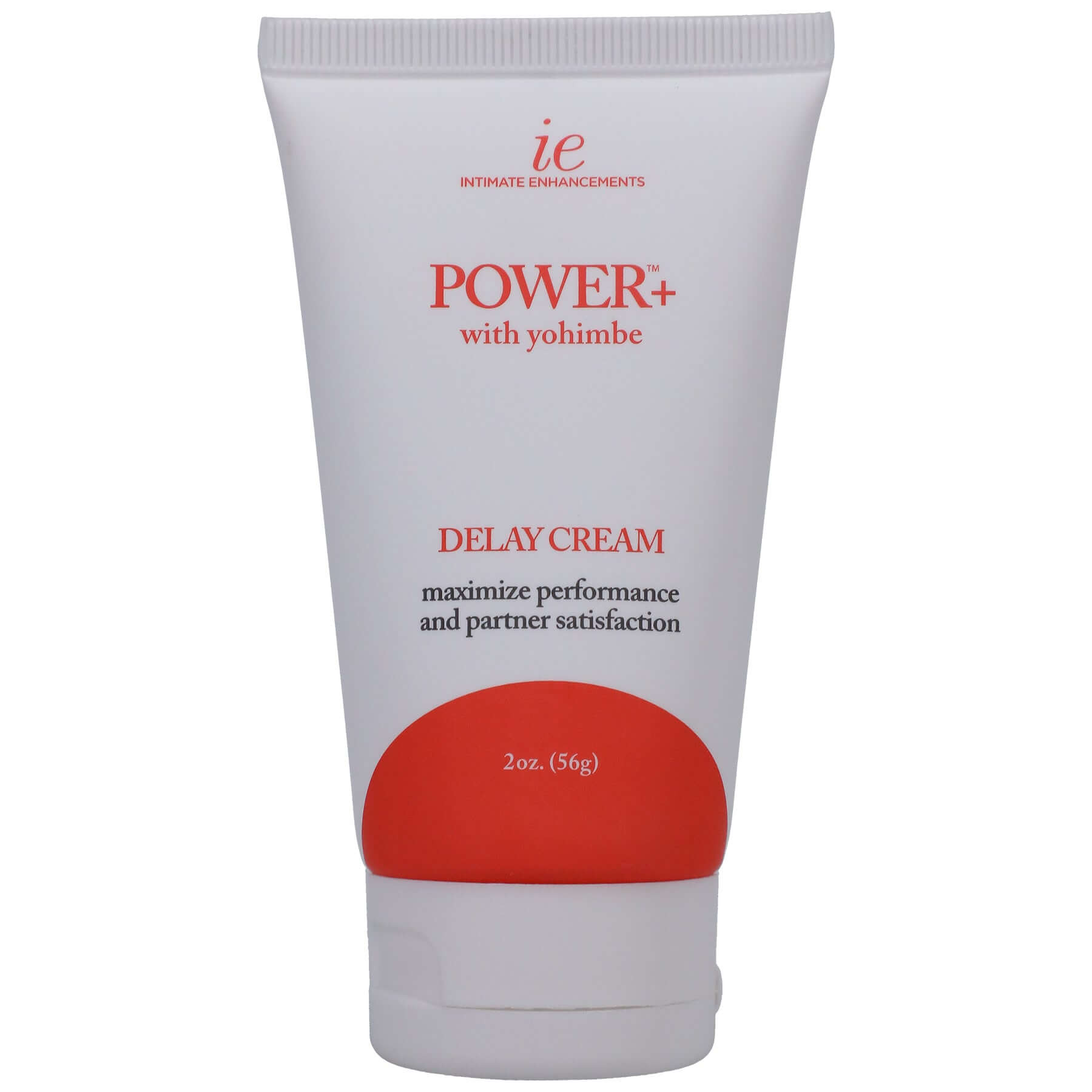 Power Plus Delay Cream for Men 2 Oz Bulk tube front view, featuring yohimbe for enhanced performance.