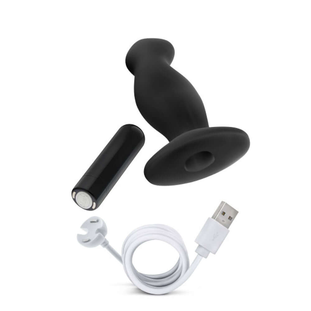 Anal Adventures - Platinum - Silicone Vibrating Prostate Massager 02 -Black-1