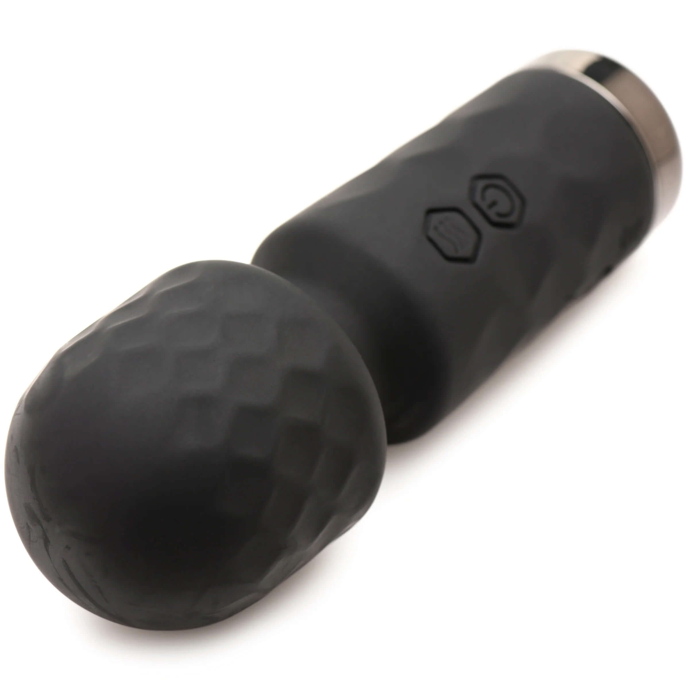 10x Mini Silicone Wand in Black for discreet fun and travel, fits in purses, bags, and pockets, made from premium phthalate-free silicone.