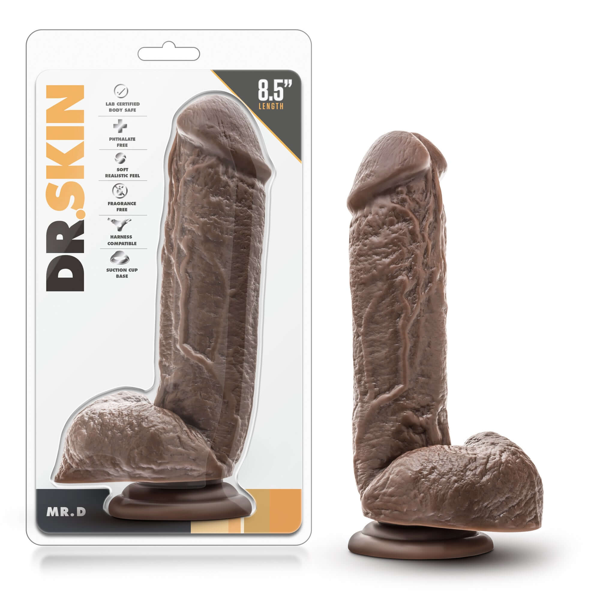 Dr. Skin's Mr. D: 8.5 Inch Thick Chocolate Dildo with Suction Base