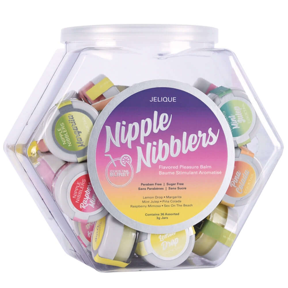 Nipple Nibblers Cocktail Pleasure Balm Assorted - 36 Pc Bowl - 3g Jar-0