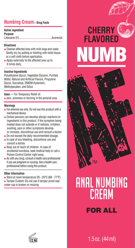 NUMB AF Cherry-Flavored Anal Desensitizer Gel - 1.5 Fl. Oz.: Enhance Comfort & Pleasure