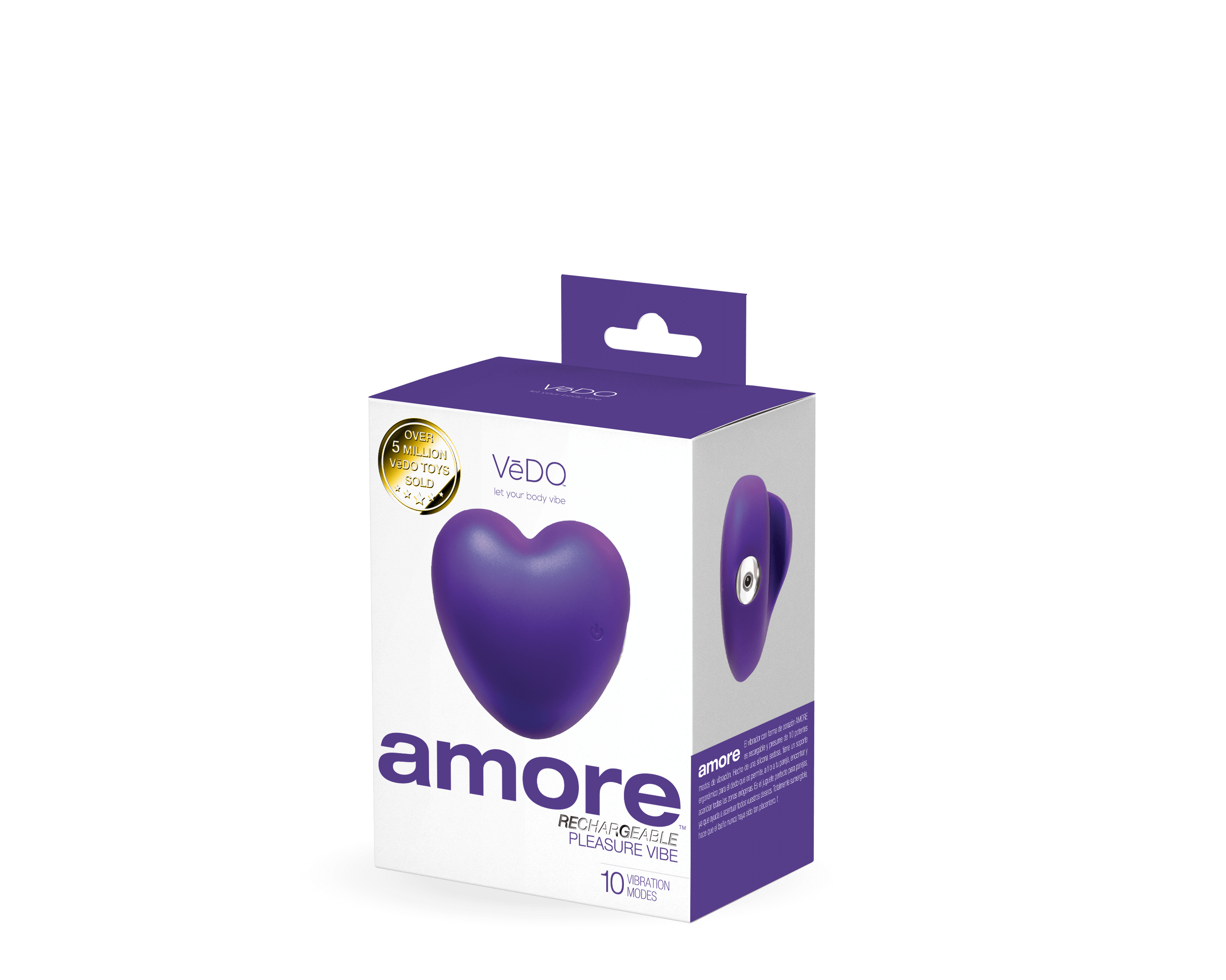 Amore Rechargeable Pleasure Vibe - Purple-3