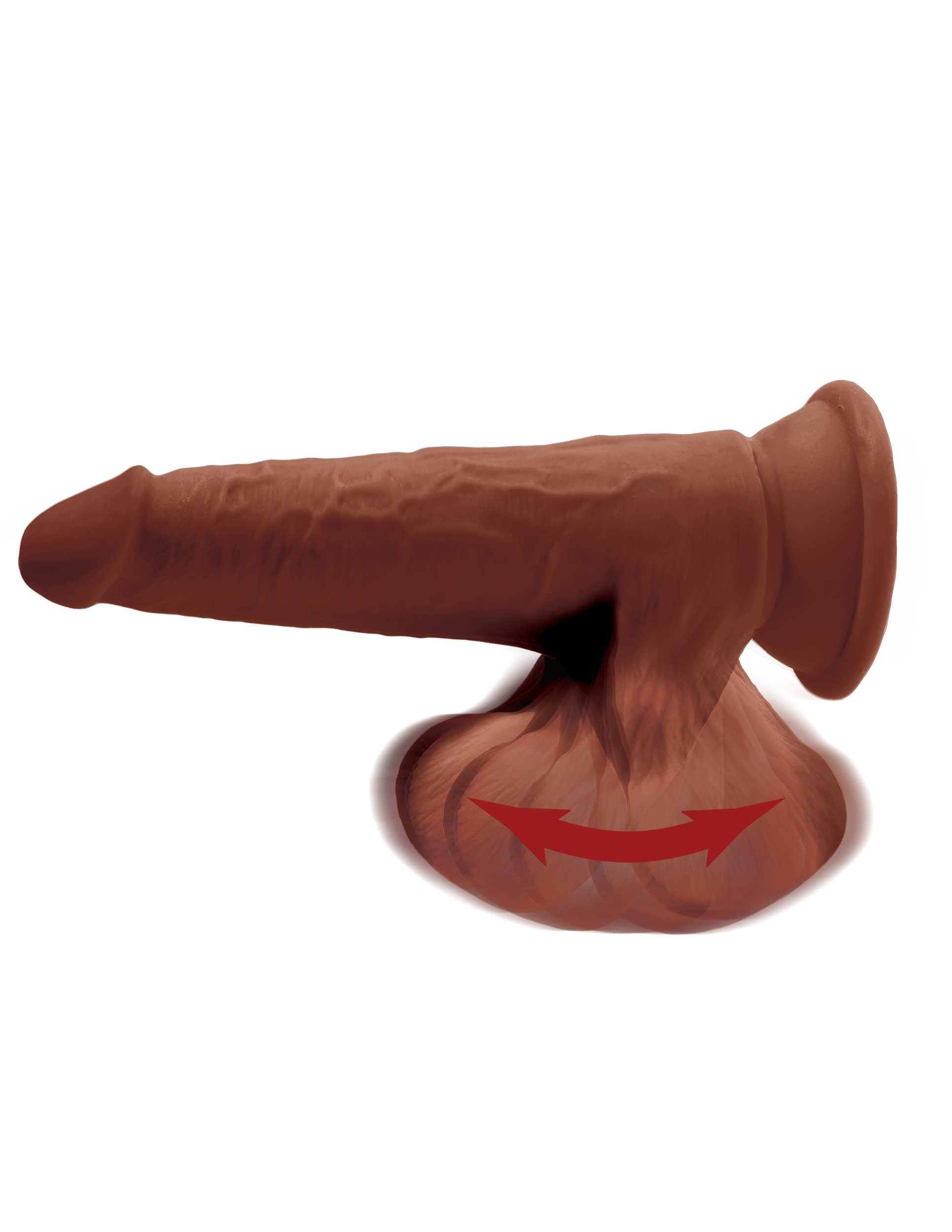8 Inch Triple Density Cock With Swinging Balls - Brown-0