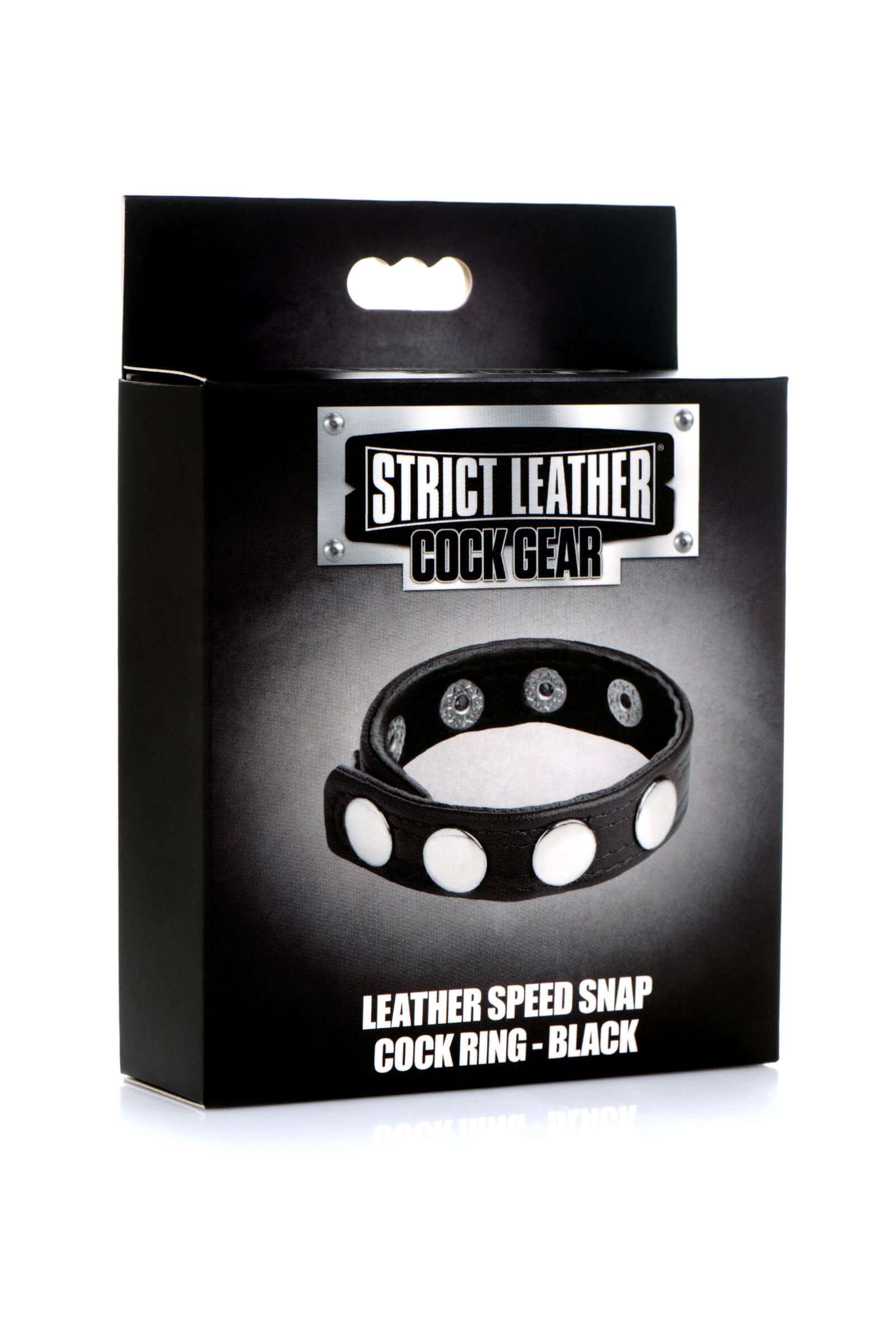 Cock Gear Leather Speed Snap Cock Ring - Black: Custom Comfort and Effortless Style