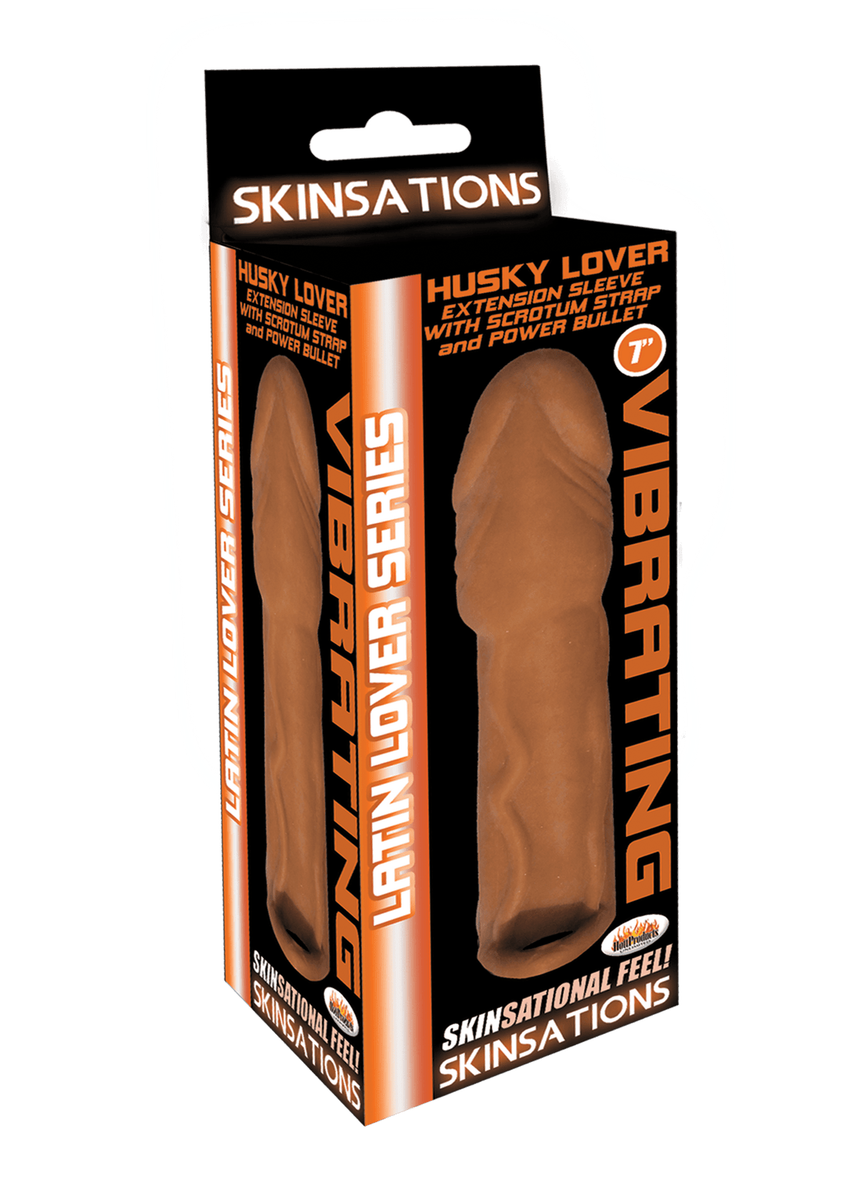 Skinsations Latin Lover Series Husky Lover 7 Inch Vibrating - Brown