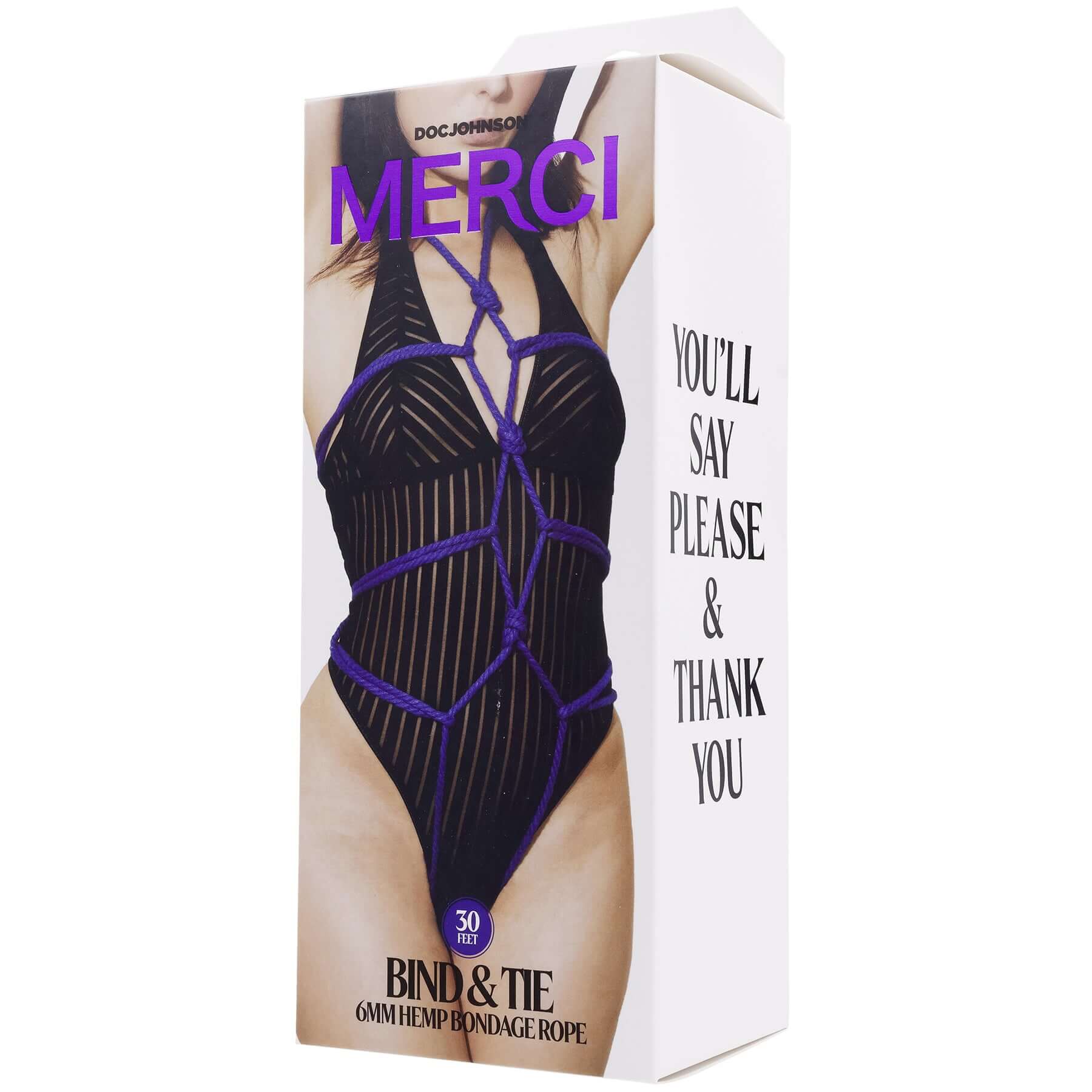 Merci - Bind and Tie - 6mm Hemp Bondage Rope - 30 Feet - Violet-0