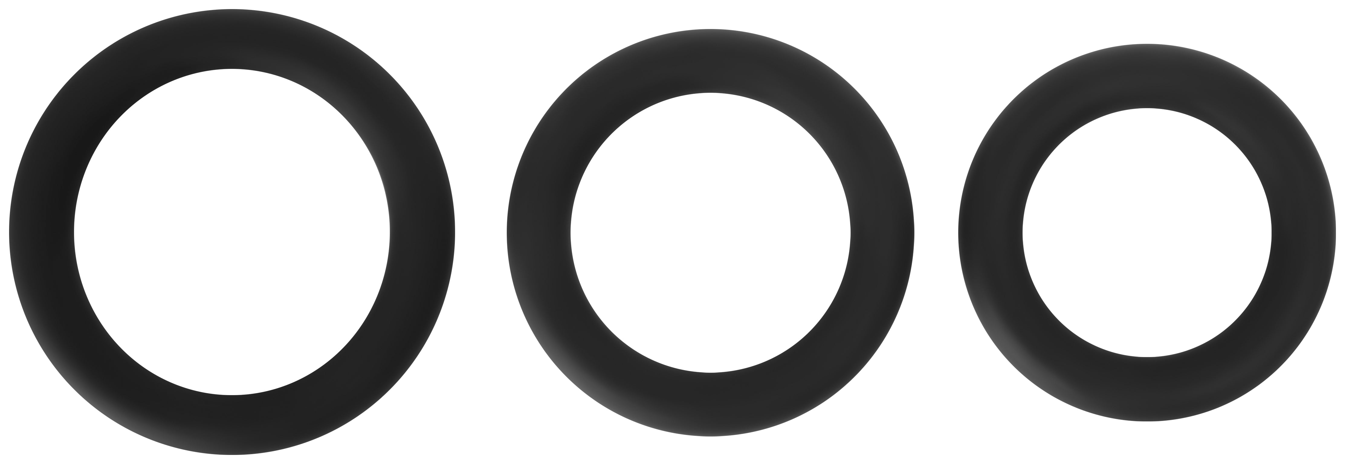 Silicone Penis Cock Ring Set Black