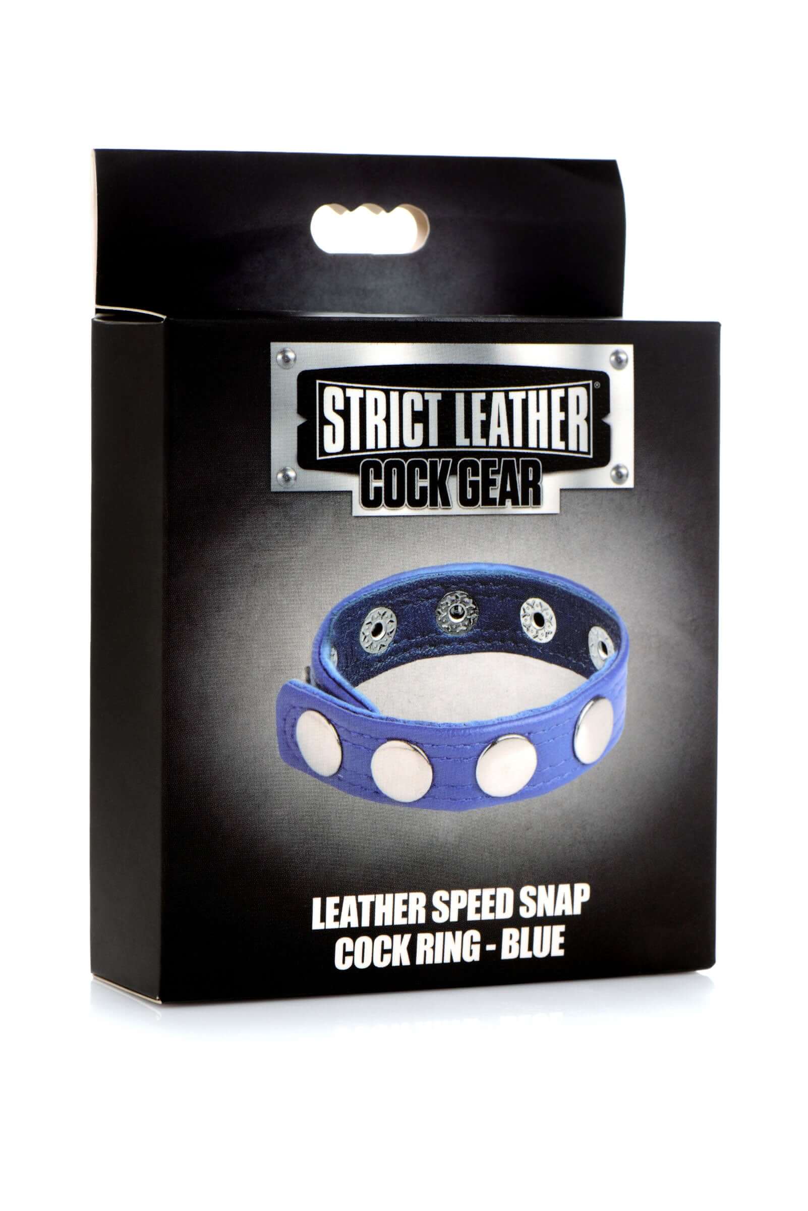 Cock Gear Leather Speed Snap Cock Ring - Blue