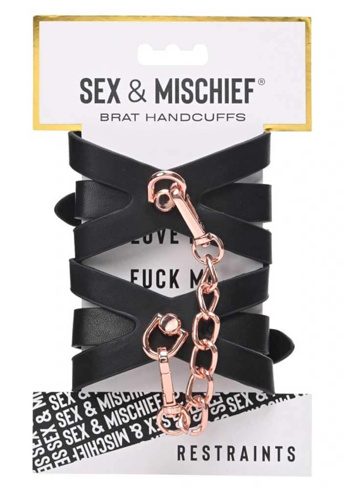 Brat Handcuffs - Black / Rose Gold-3