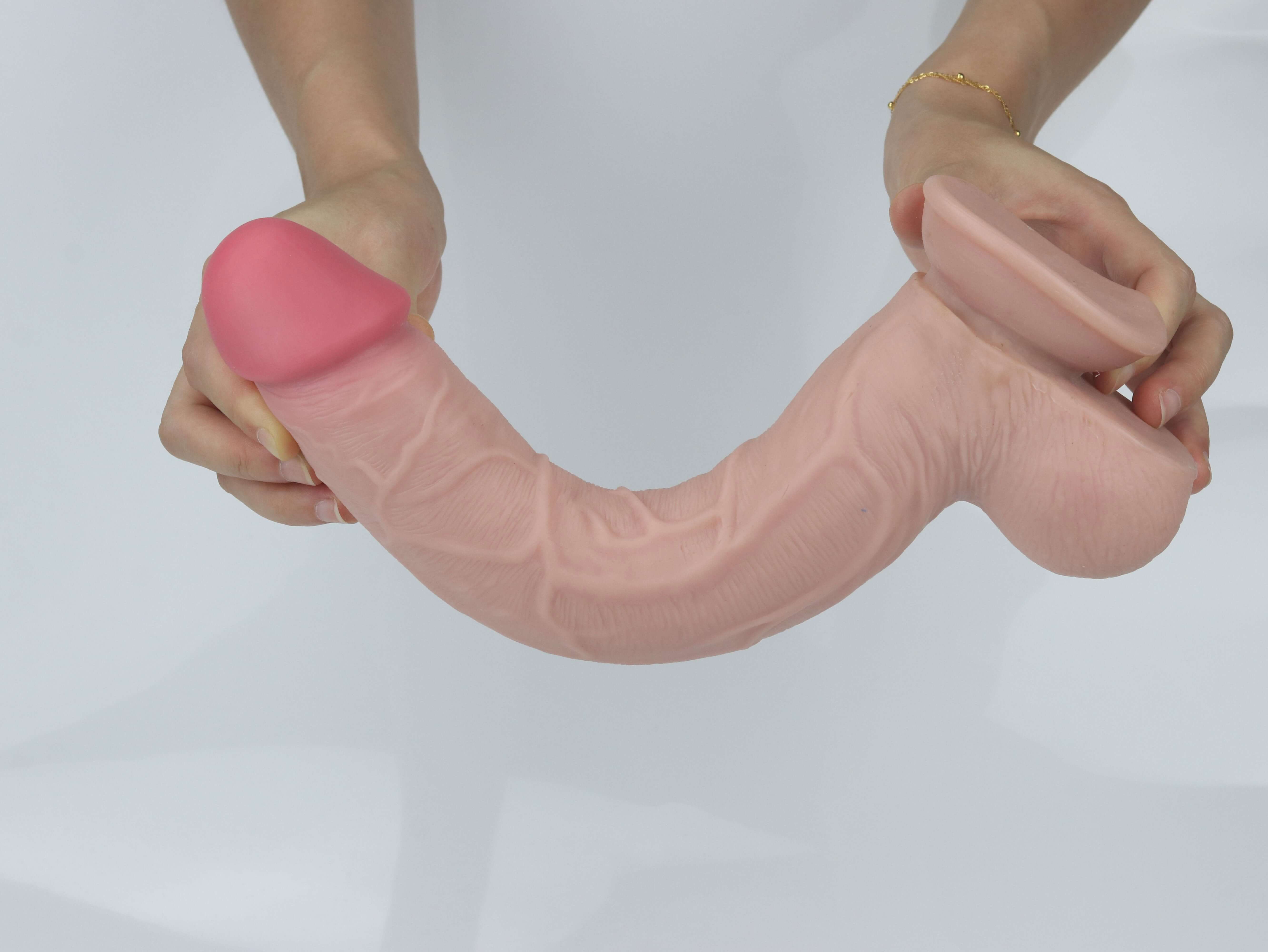 Get Lucky 11 Inch Real Skin Dildo - Tan-1
