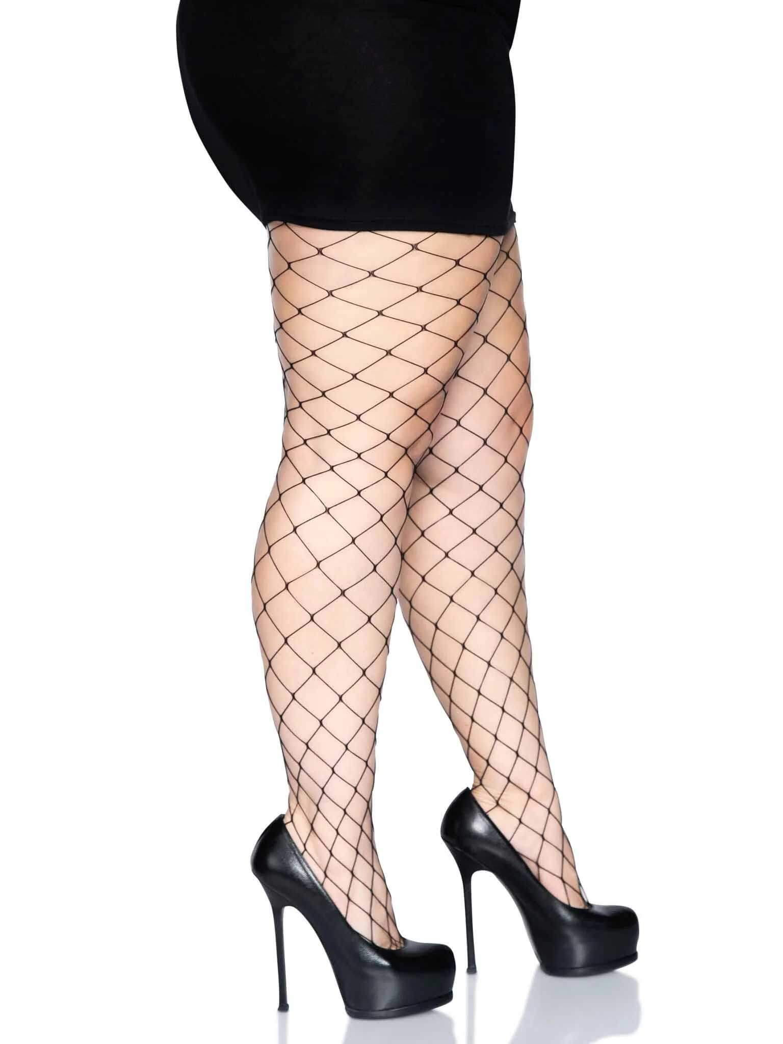 Fence Net Pantyhose - Queen - Black-0