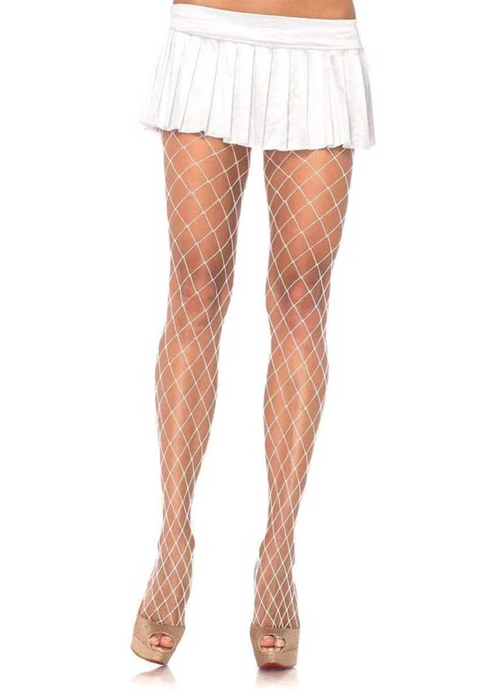Xena Spandex Diamond Tights - One Size - White-0