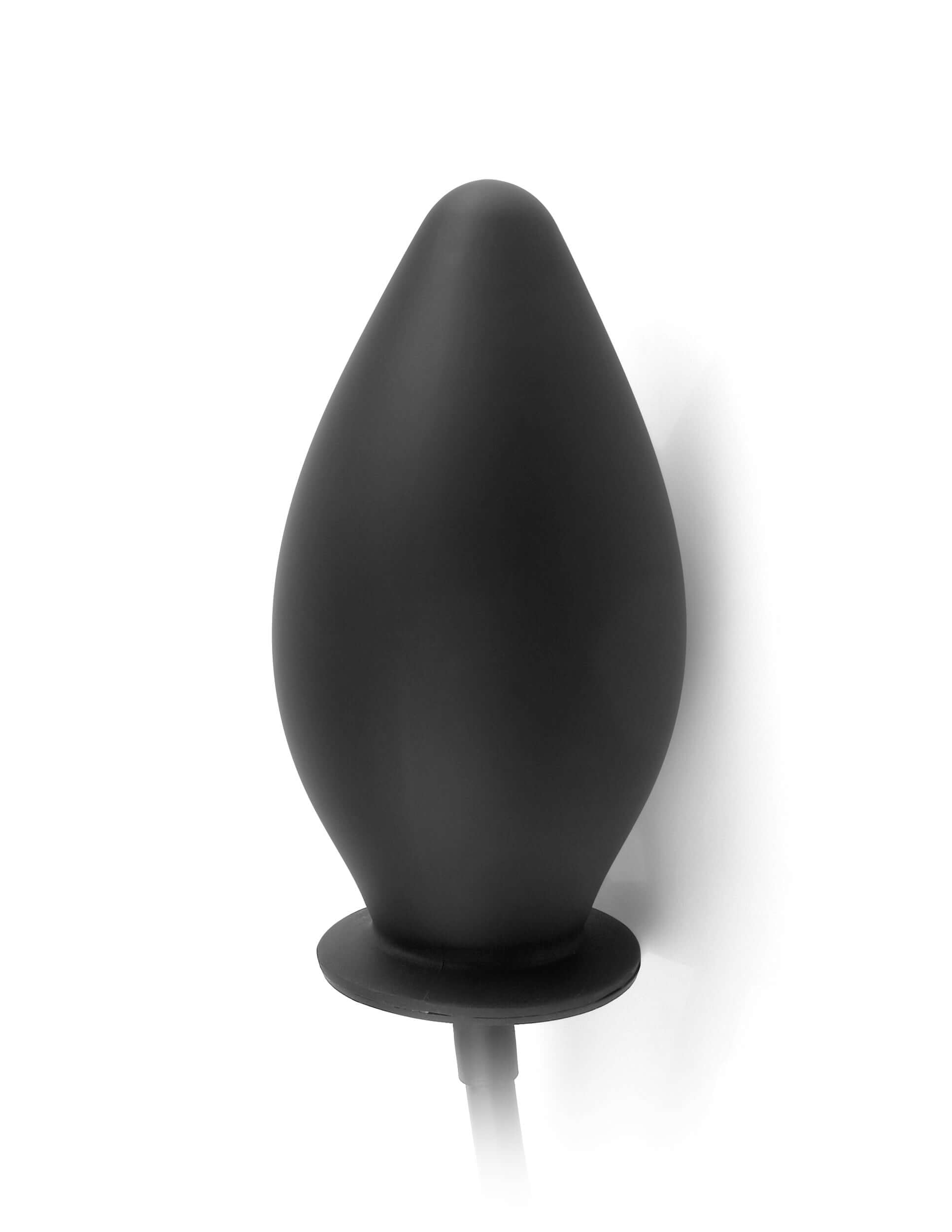 Anal Fantasy Collection Inflatable Silicone Plug Black, a sleek black silicone anal plug for enhanced stimulation.