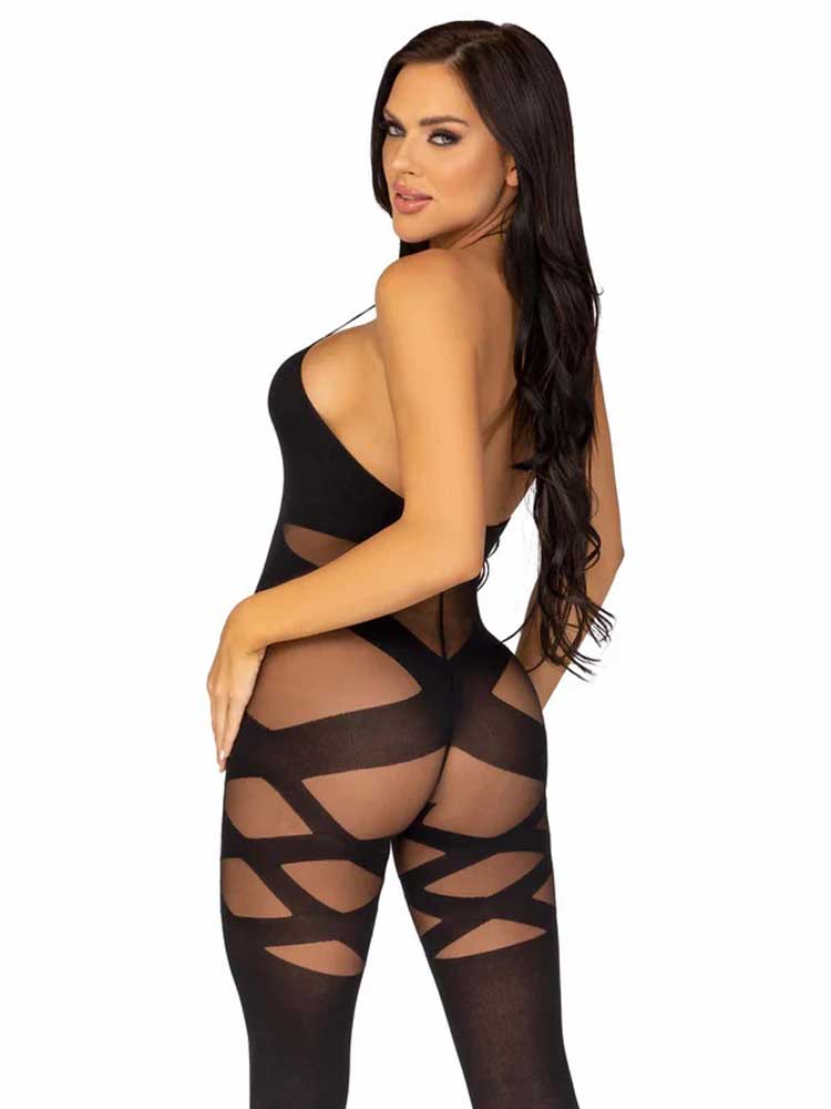 Feels Like Love Opaque Bodystocking - One Size - Black-1