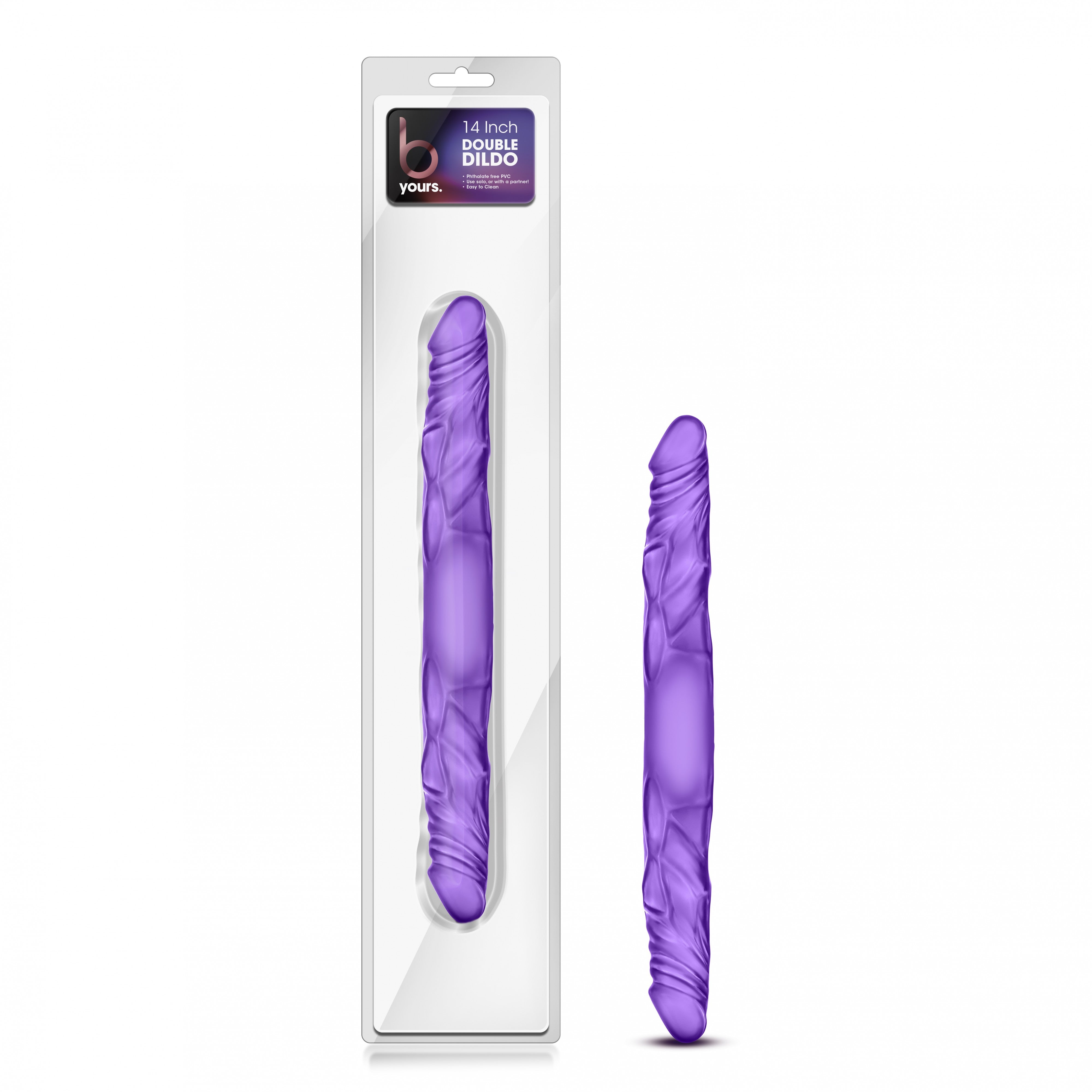 B Yours 14" Double Dildo - Purple