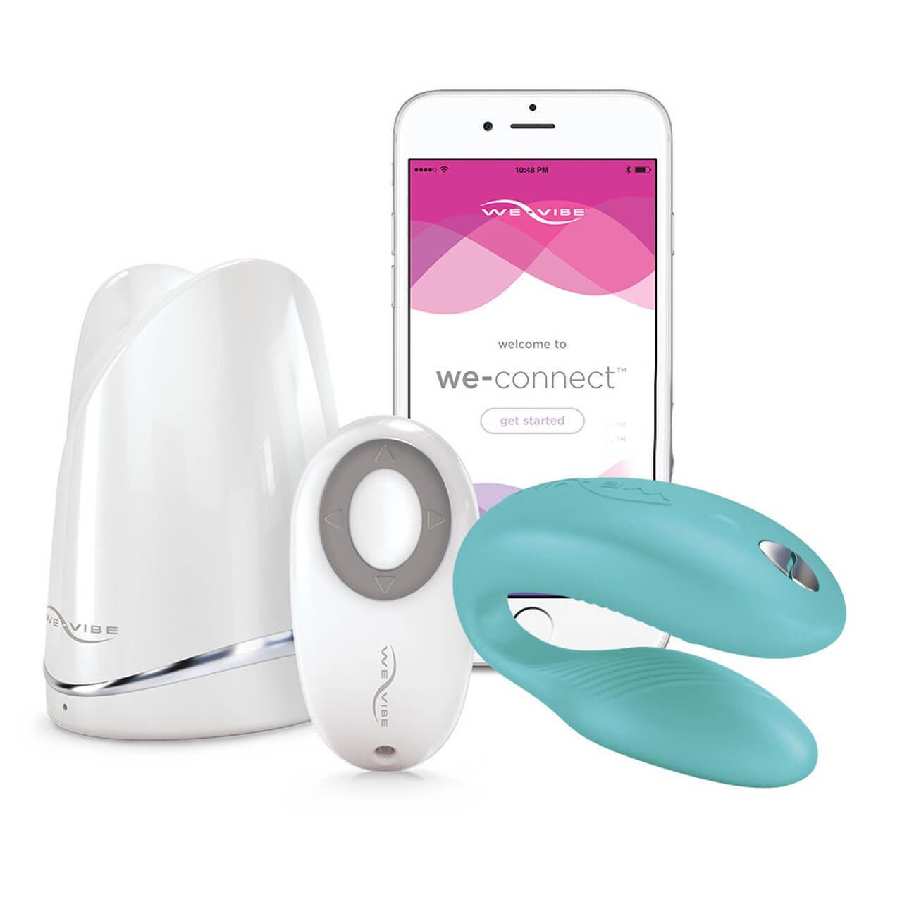 We-Vibe Sync 10-function Remote Control & App-connected Silicone Couples Vibrator Aqua