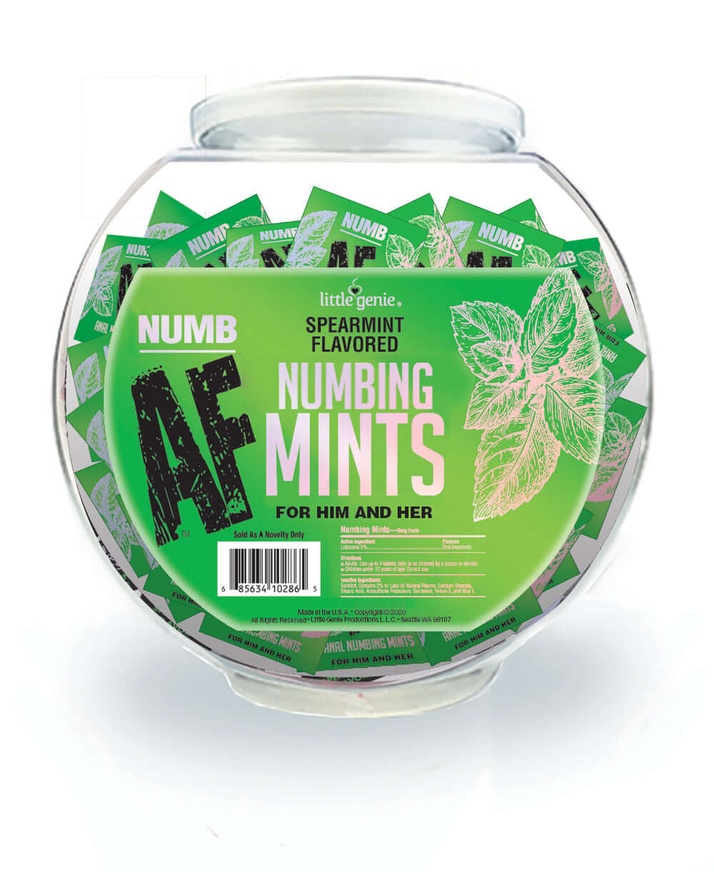 Numb Af - Spearmint Flavored Numbing Mints - Display - 100 Pcs