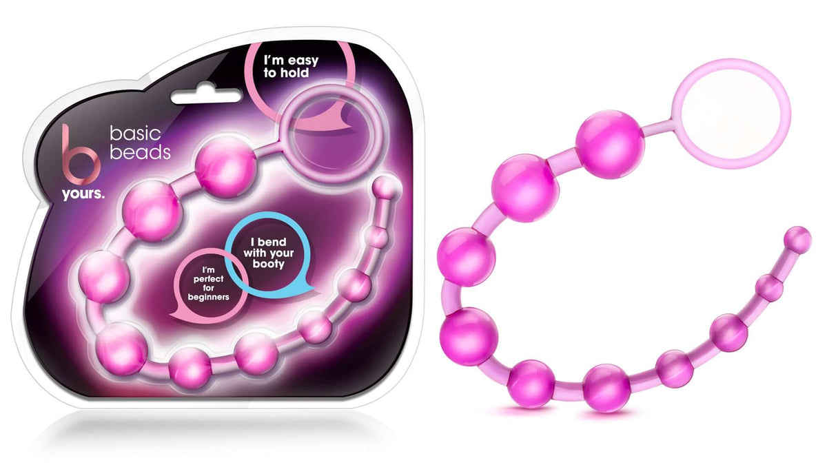 Sassy 10 Anal Beads Pink in packaging with smooth, graduated beads for anal stimulation and exploration.