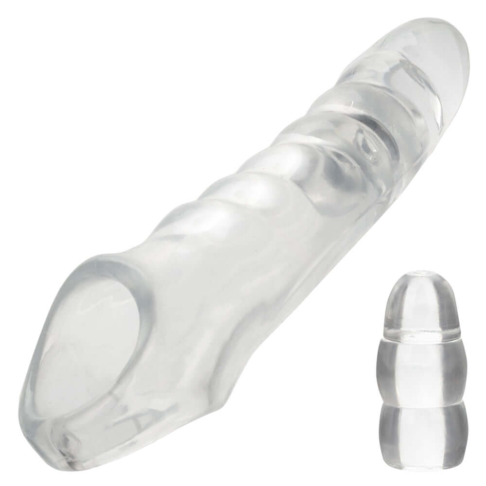 Performance Maxx Clear Extension Kit featuring ultra-soft head, extra length and girth for enhanced intimate experience