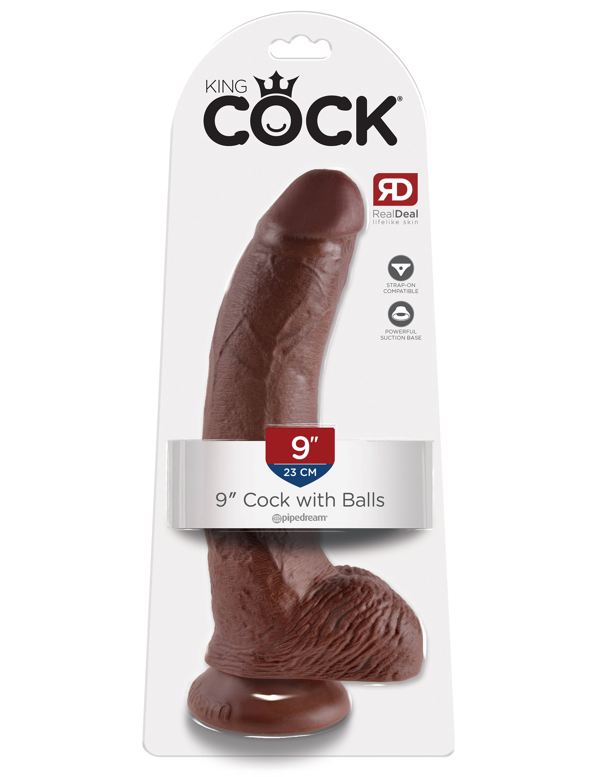King Cock 9-Inch Cock With Balls - Brown *