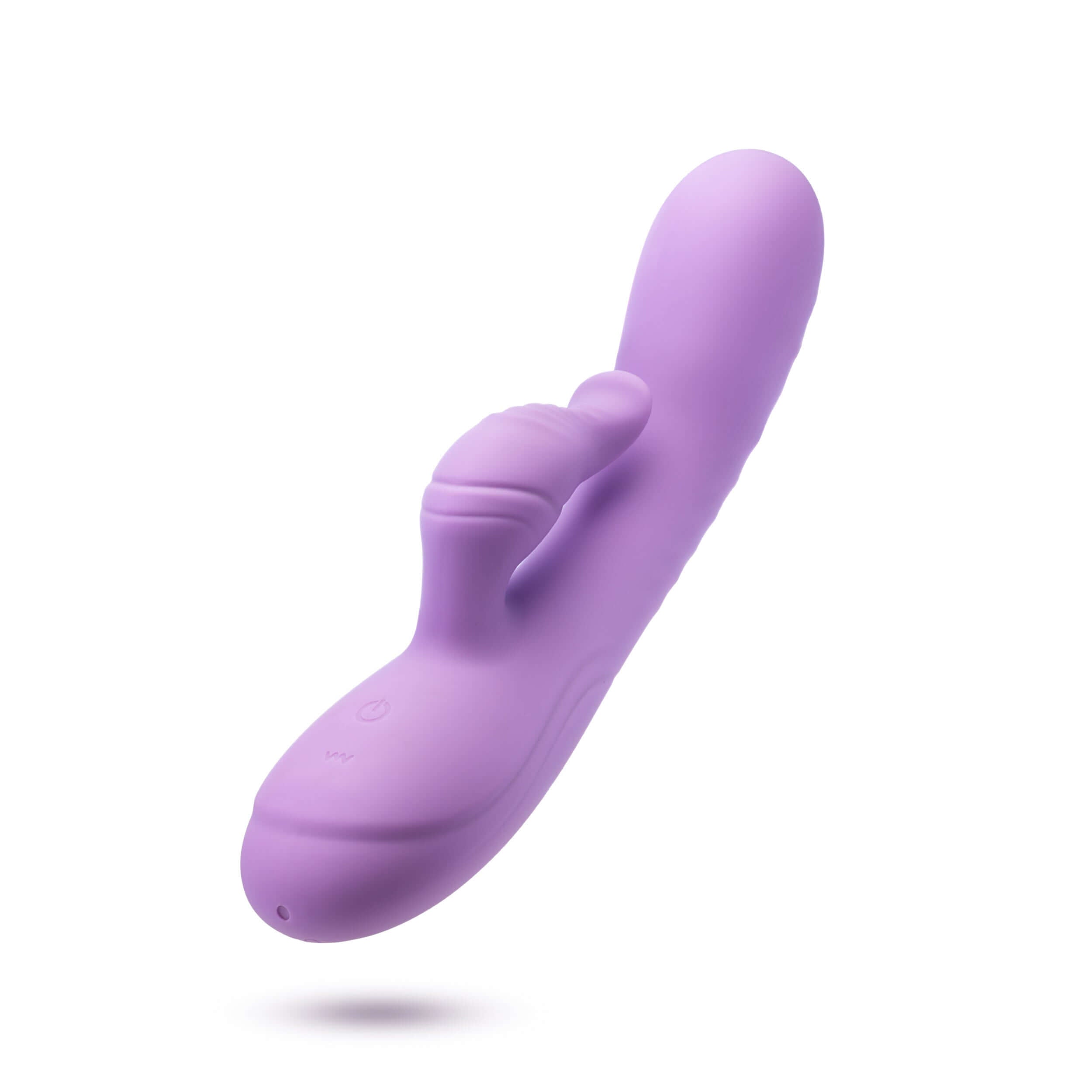 Evelyn Rabbit Massager - Purple vibrator with sleek design, offering 10 modes and 4 speeds for G-spot and clitoral stimulation.