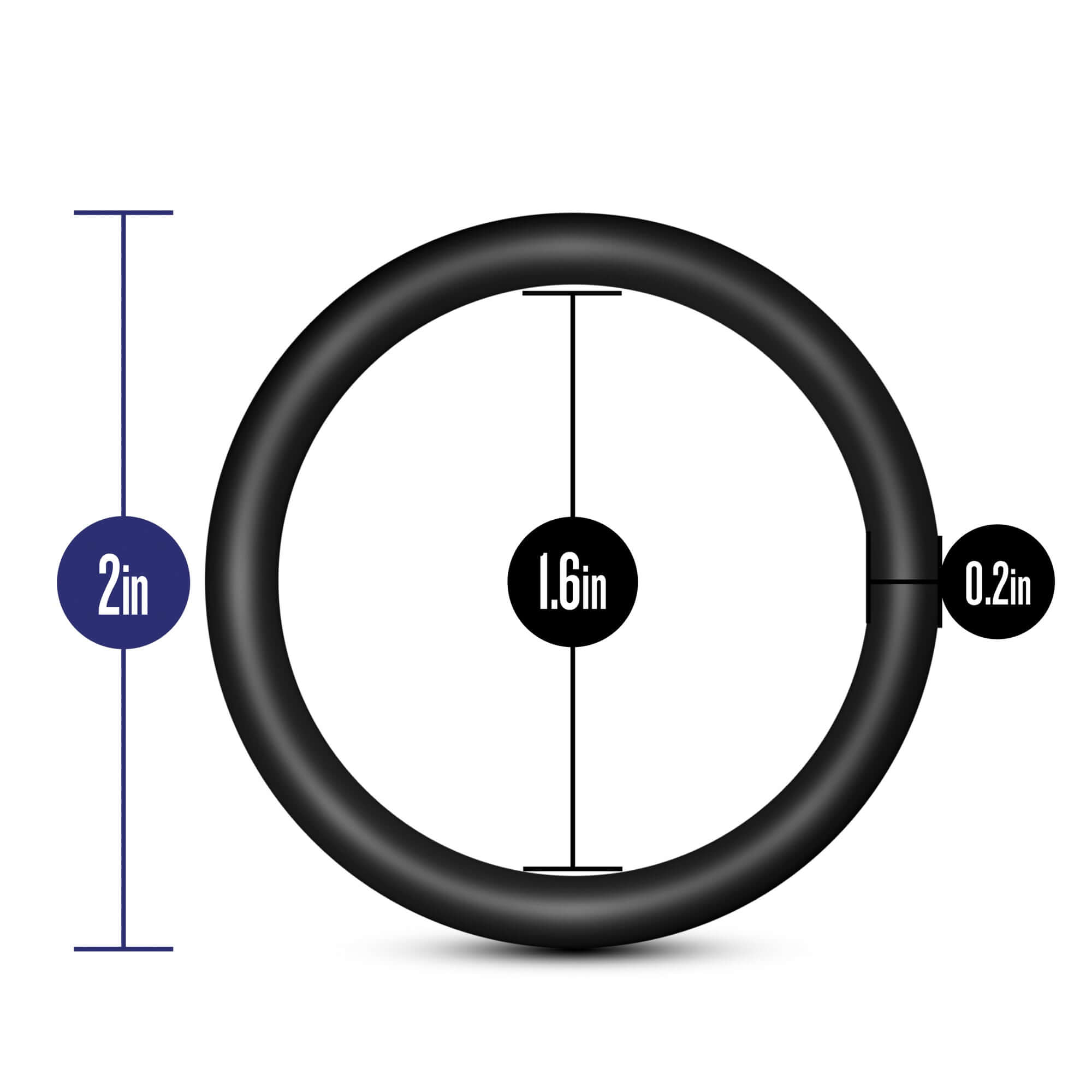 Performance - Vs3 Pure Premium Silicone Cockrings - Large - Black-5