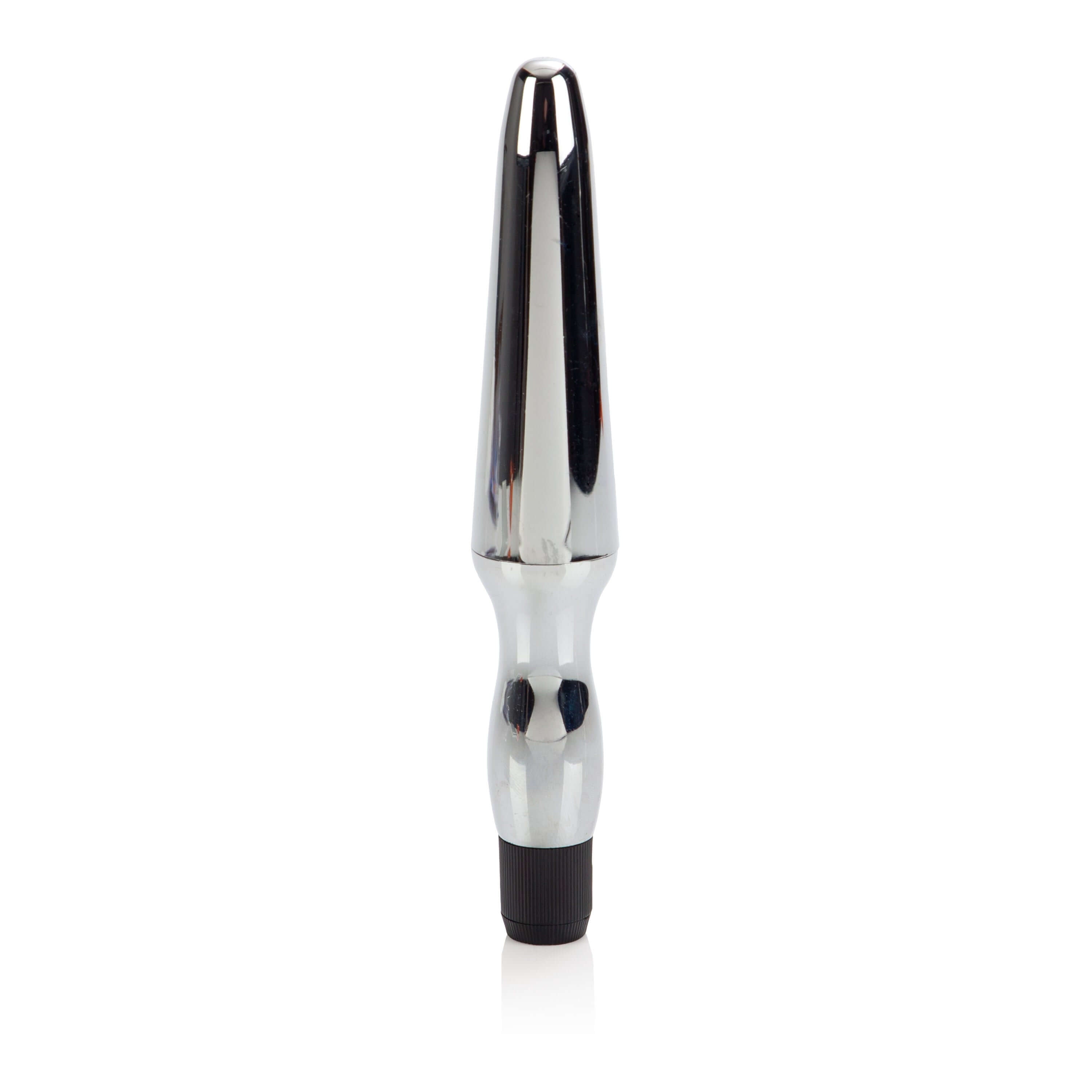 Fujikos Waterproof Anal Probe Silver, sleek vibrating anal probe for comfortable pleasure.