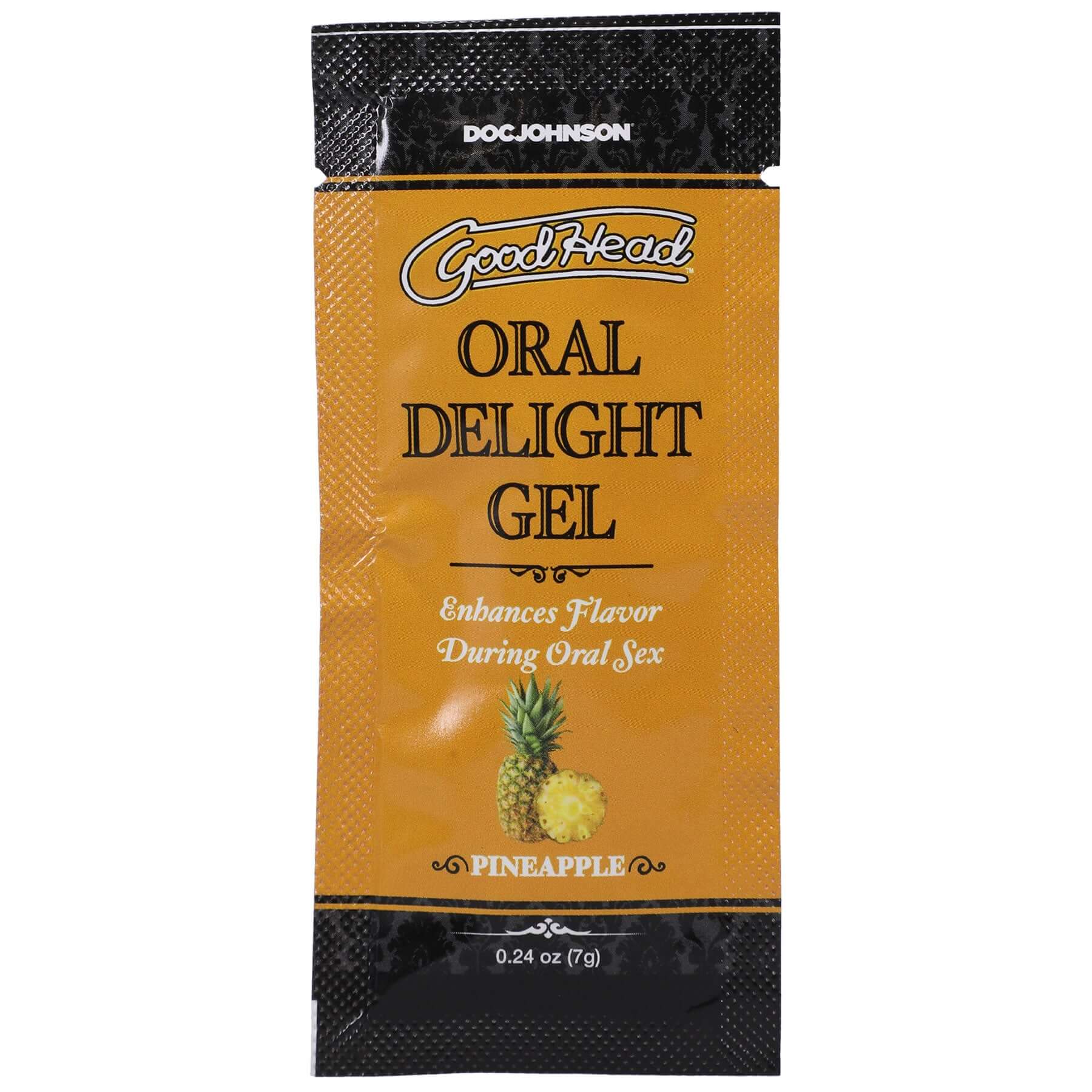 Goodhead Oral Delight Gel Pineapple 0.24 Oz Bulk packet featuring tropical flavor for an enhanced oral experience.
