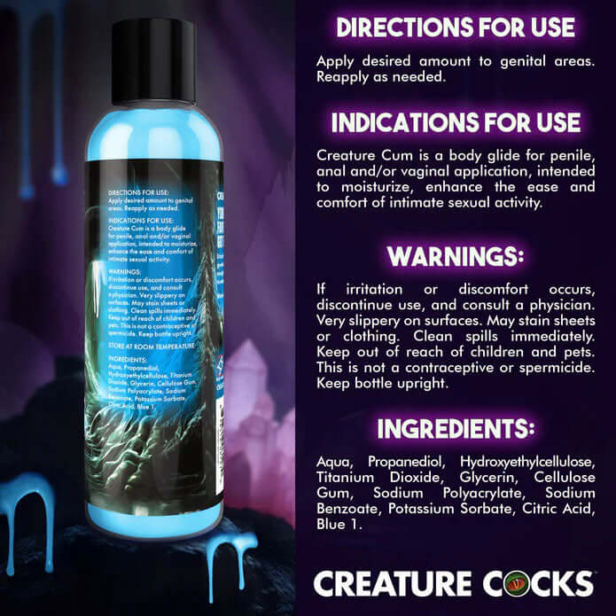 Creature Cum Blue Water-Based Lubricant 8oz-1