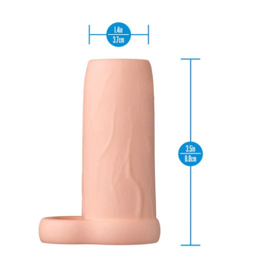 Performance 3.5 Inch Enhancement Penis Sleeve Beige with dimensions 1.4in width and 3.5in height for improved pleasure.