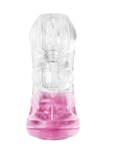 Enlust Candice Stroker Pink Clear premium male stroker with layered stimulation and soft X5 Plus material.