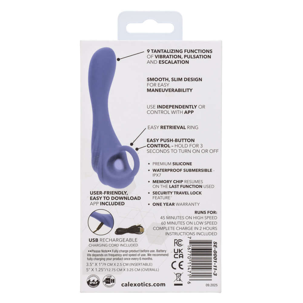 CalExotics Connect Explorer App Compatible Probe Purple back packaging features and specifications.