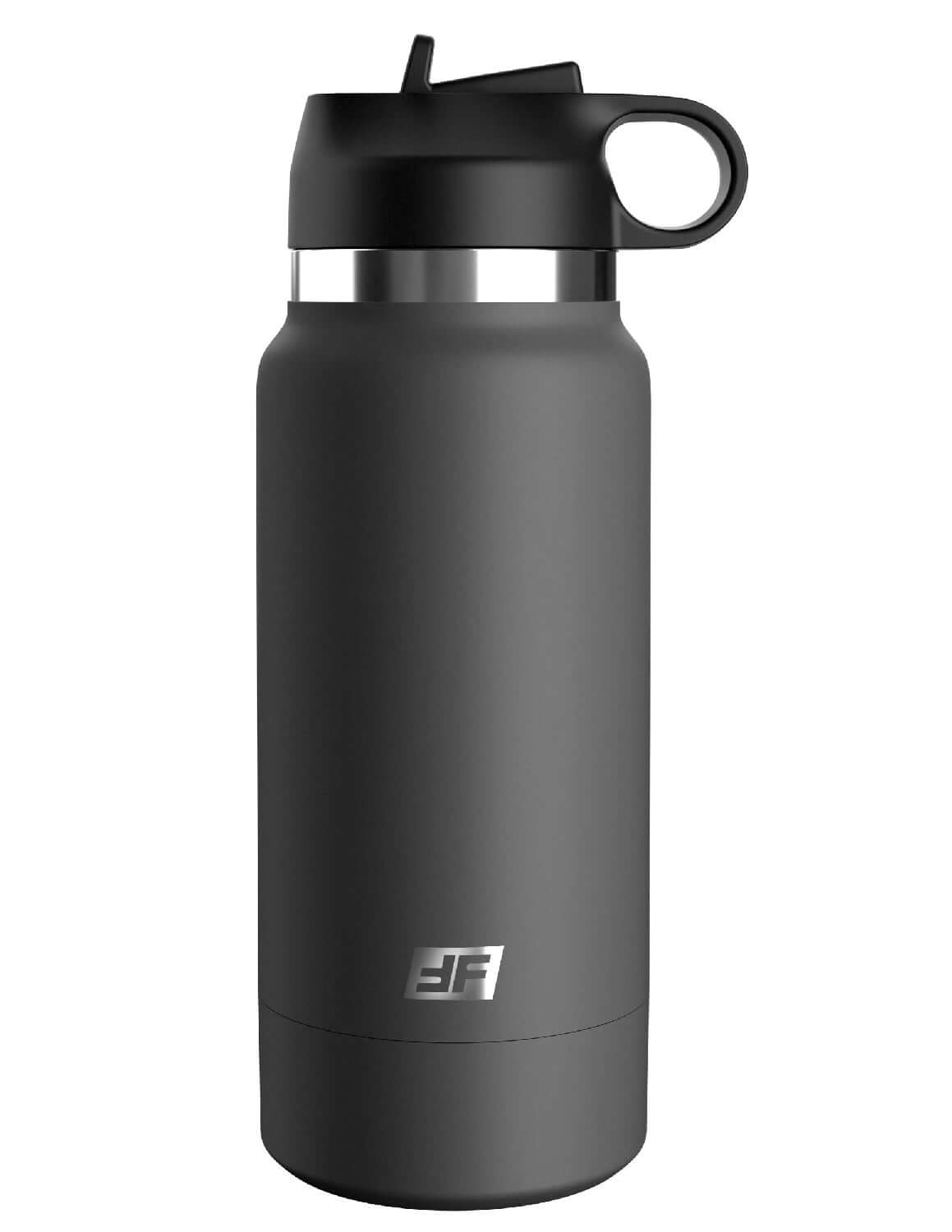 Fuck Flask Secret Delight Grey Bottle discreet water bottle stroker resembling modern reusable water bottle with black lid