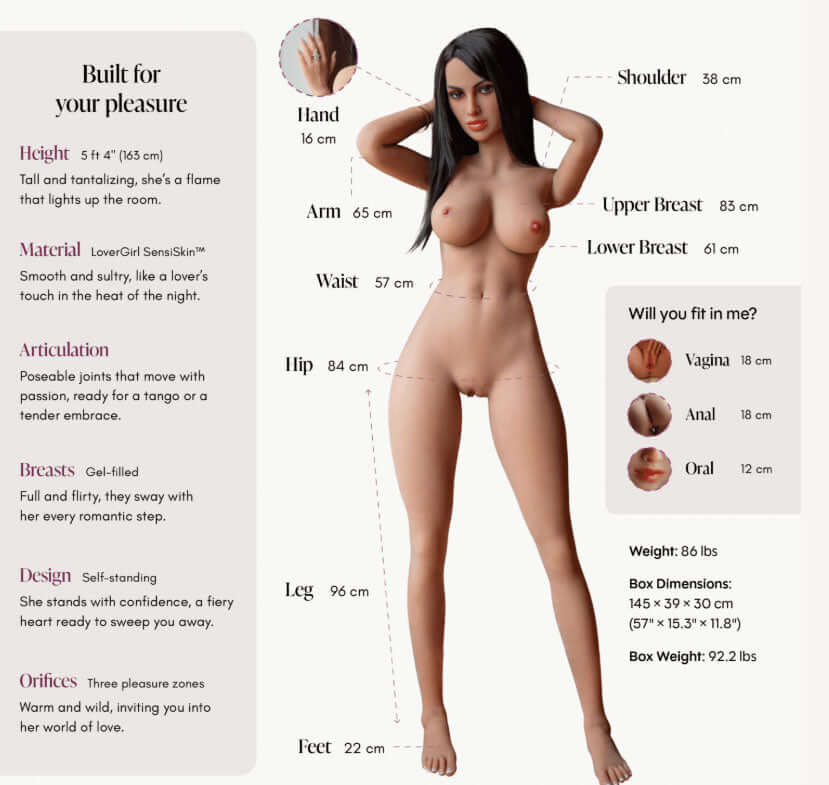 Lover Doll Maria Caramel 5ft 4"- Standard-3