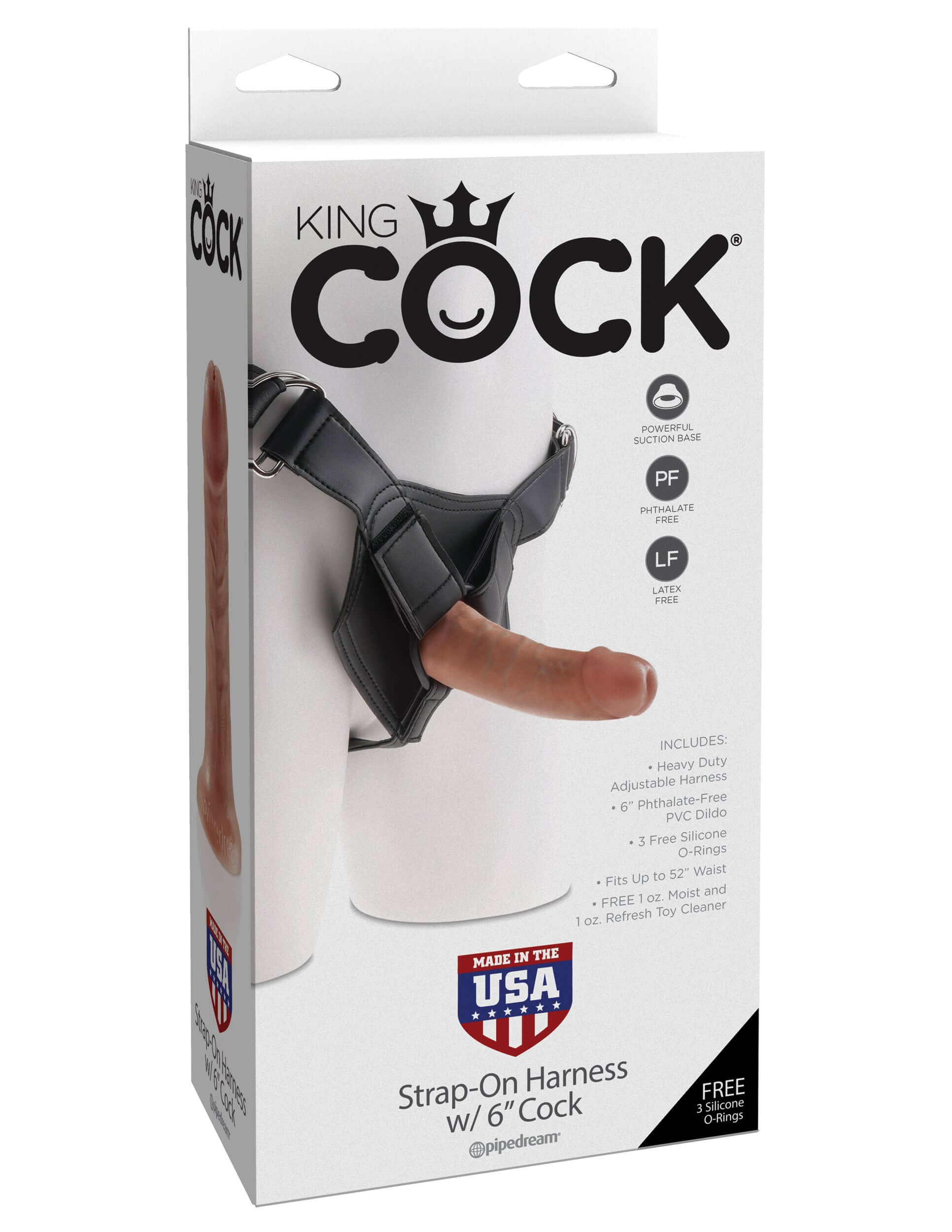 King Cock Strap on Harness With 6 Inch Cock - Tan-3